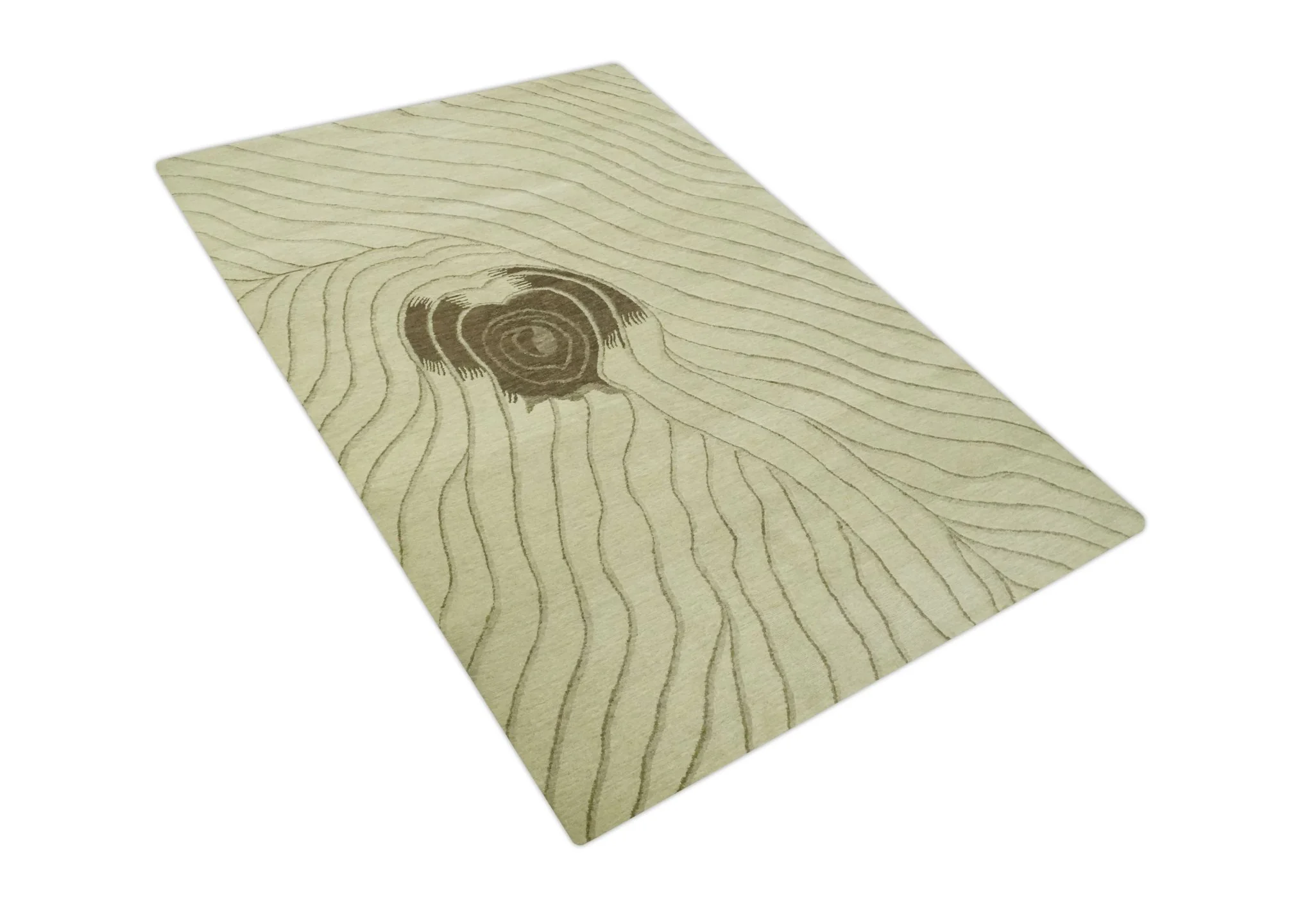 Modern Stripes Design Beige and Brown Hand loom 5.6x8 wool and art Silk Area Rug - Image 10