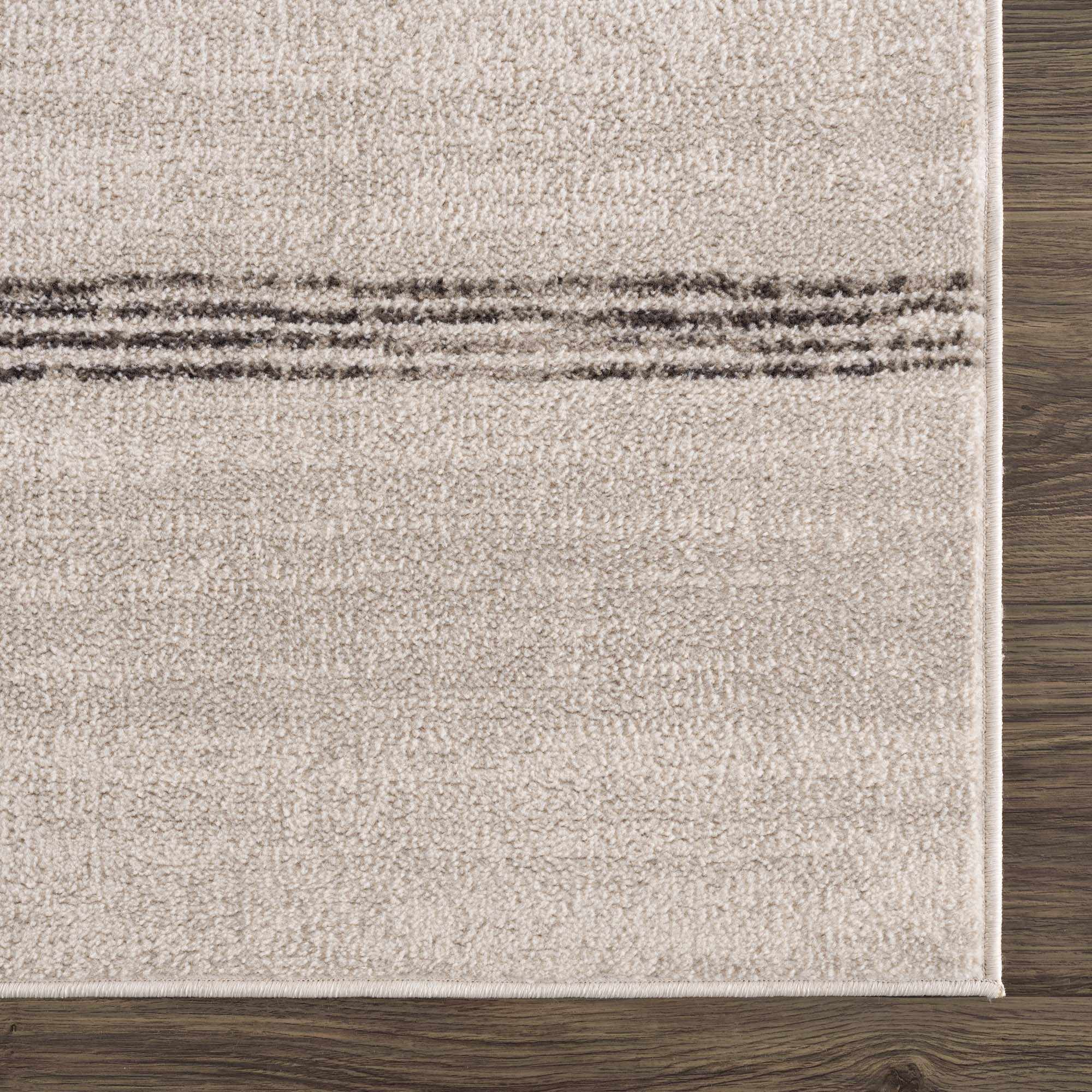 Modern Stripes Design Light Peach and Charcoal Area Rug - Image 8