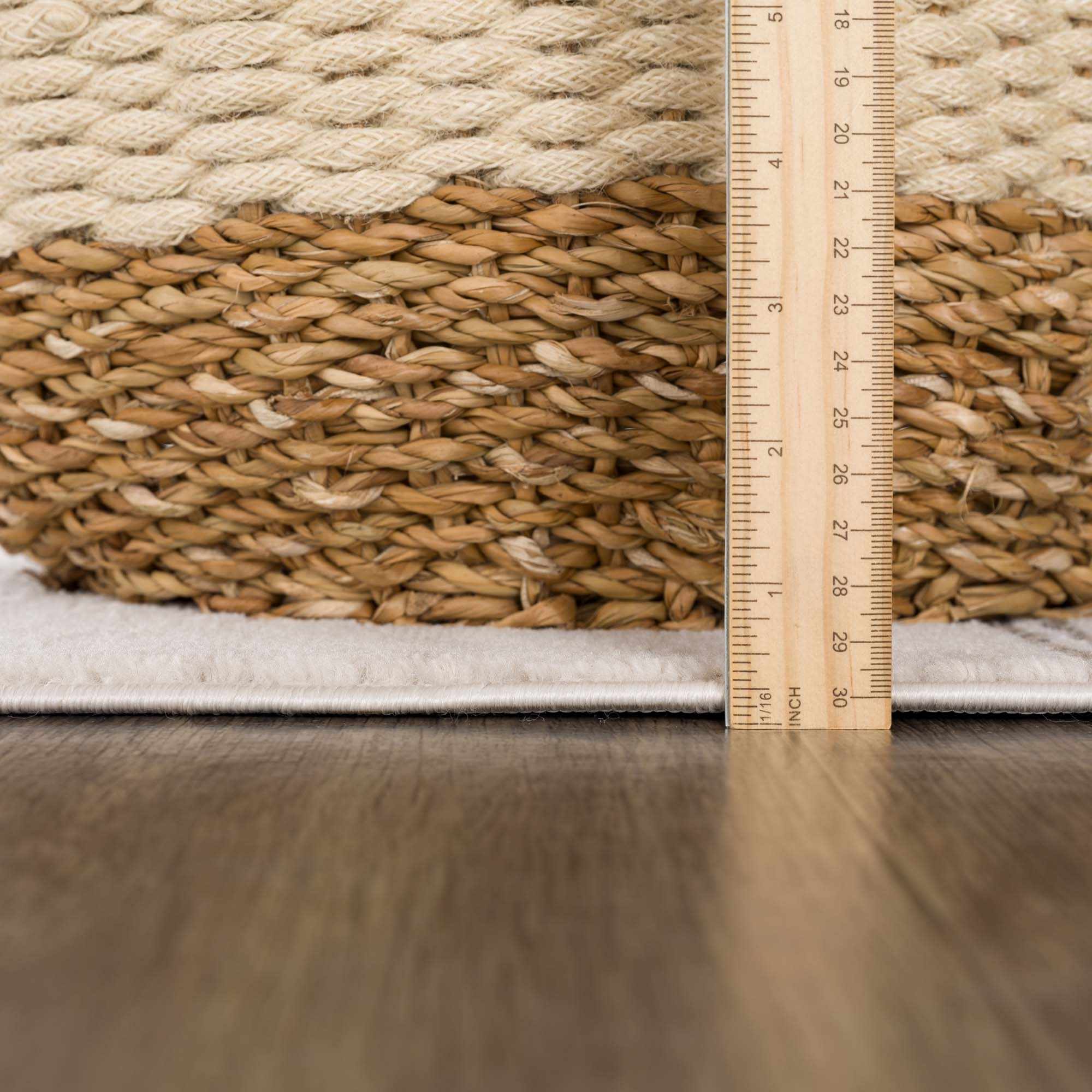 Modern Stripes Design Light Peach and Charcoal Area Rug - Image 9