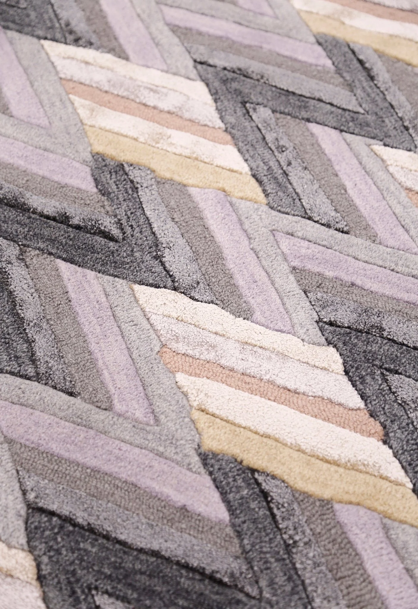 Stripes Pattern Gray Lilac Hand Tufted 4x6 Wool Area Rug - Image 6