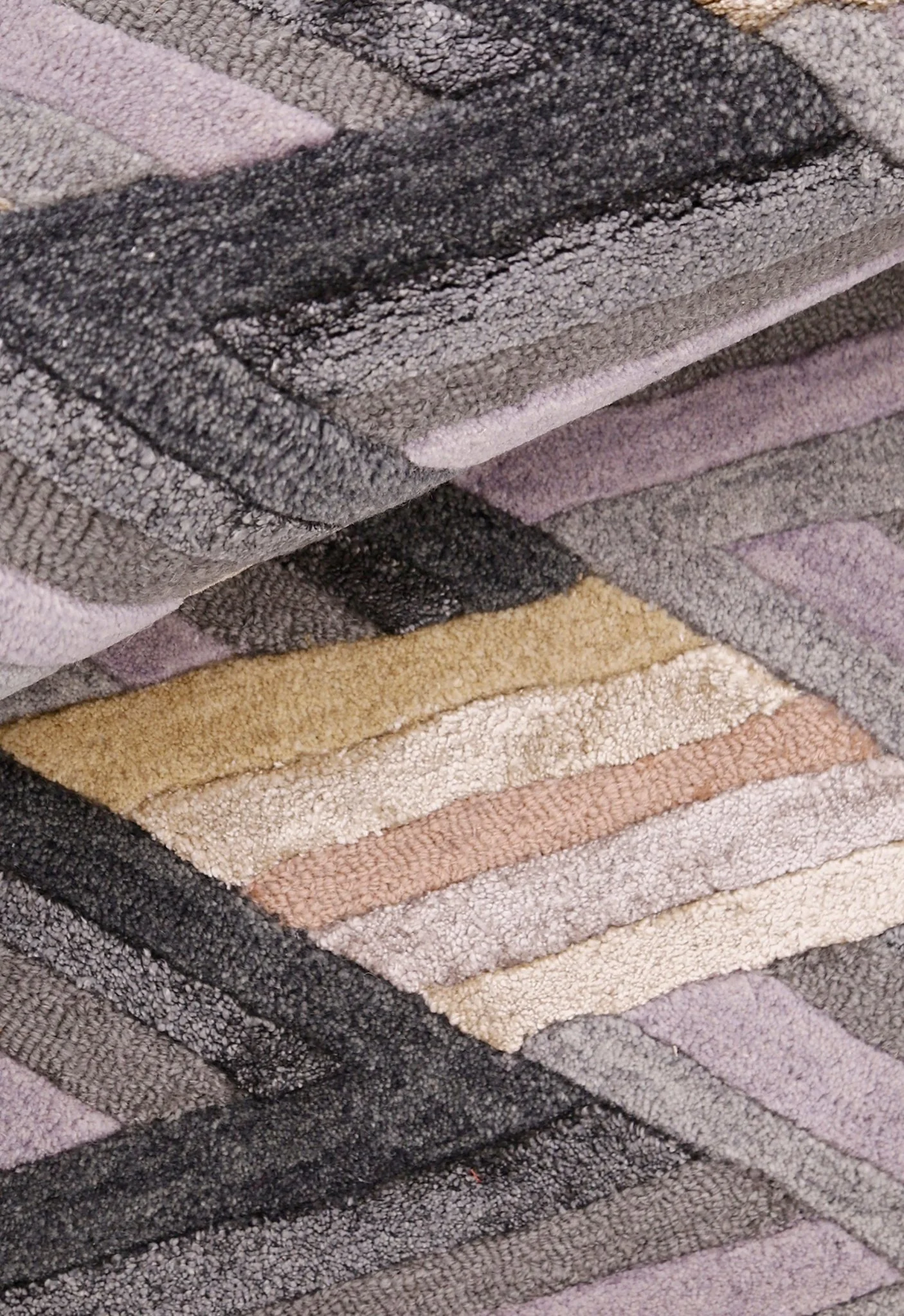 Stripes Pattern Gray Lilac Hand Tufted 4x6 Wool Area Rug - Image 7