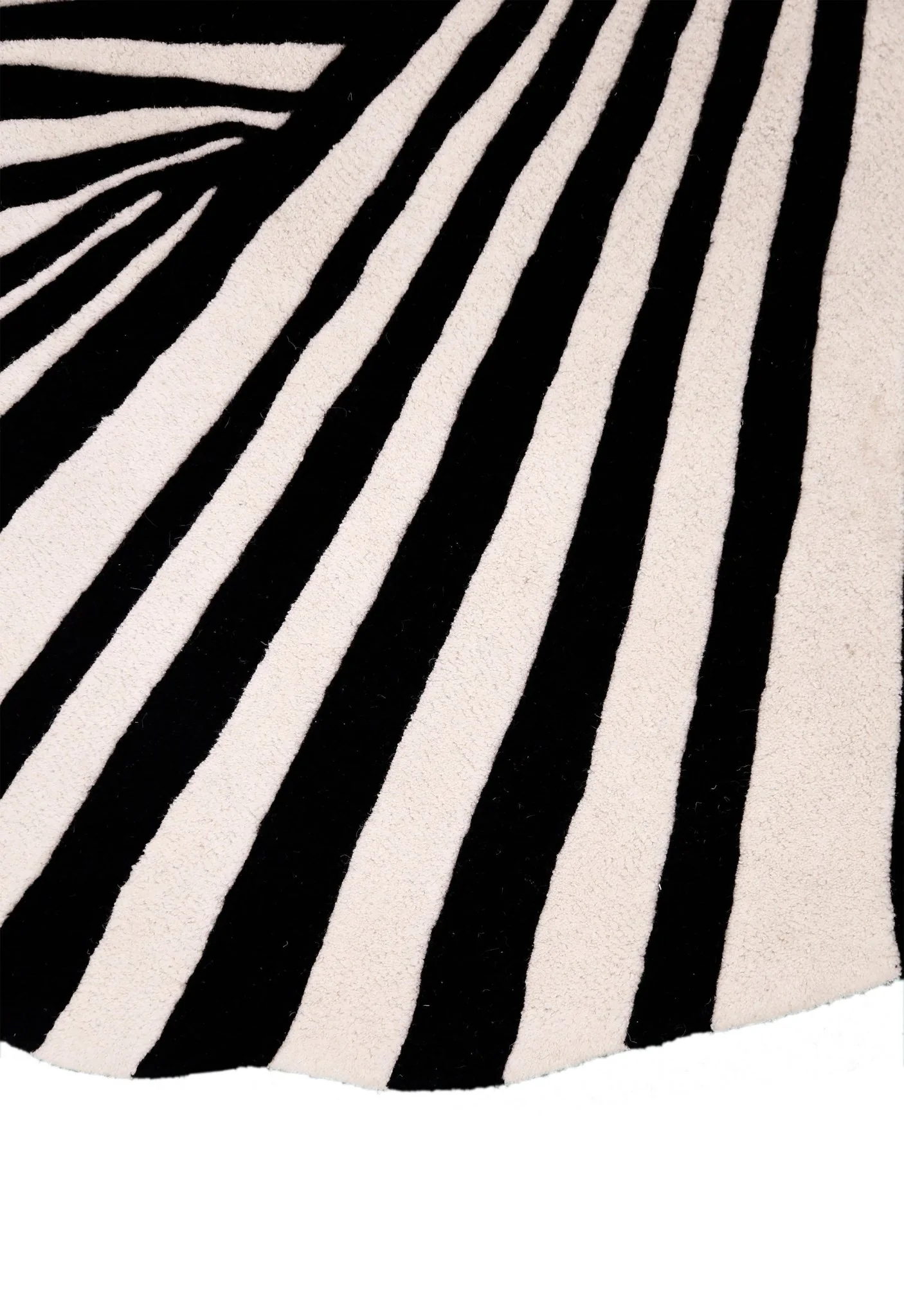 Sunflare Fan Black Hand Tufted 5x5 Wool Area Rug - Image 3