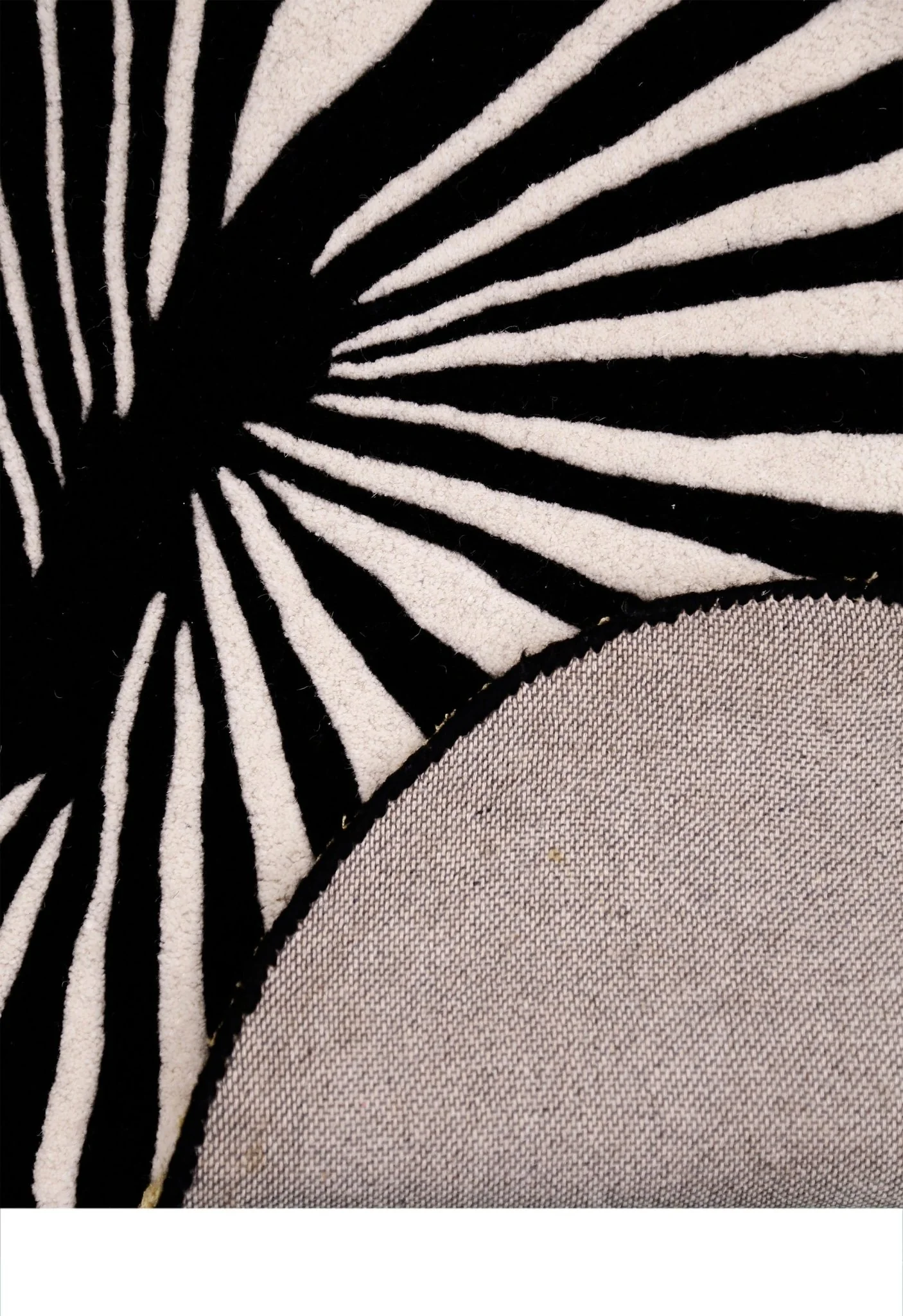 Sunflare Fan Black Hand Tufted 5x5 Wool Area Rug - Image 5