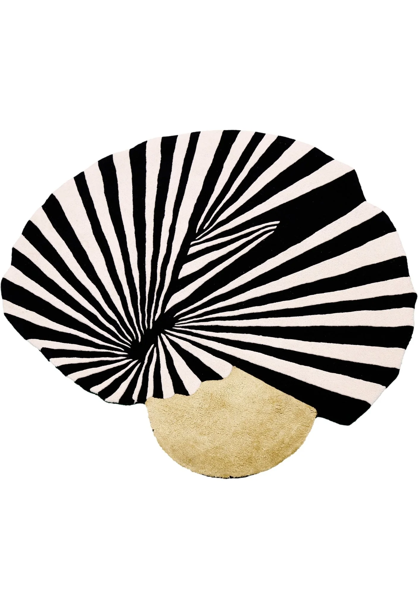 Sunflare Fan Black Hand Tufted 5x5 Wool Area Rug - Image 8