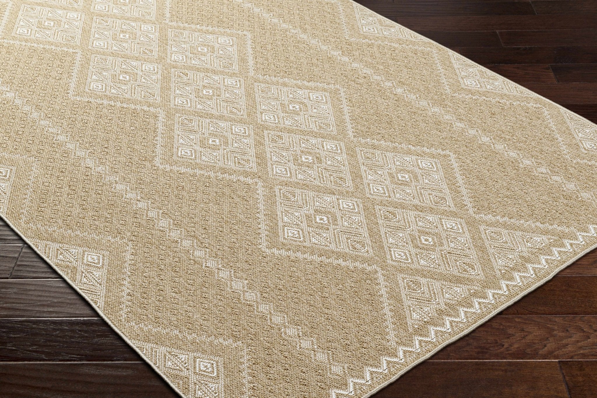 Tan And Beige Traditional Style Jute Rug - Image 3