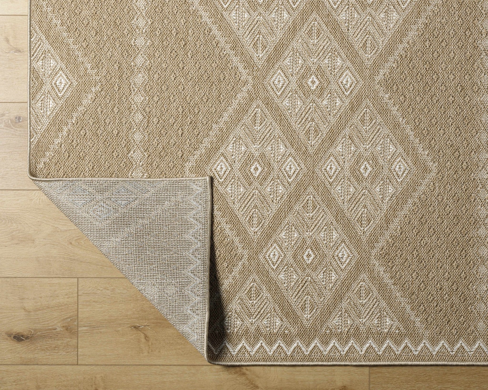 Tan And Beige Traditional Style Jute Rug - Image 4