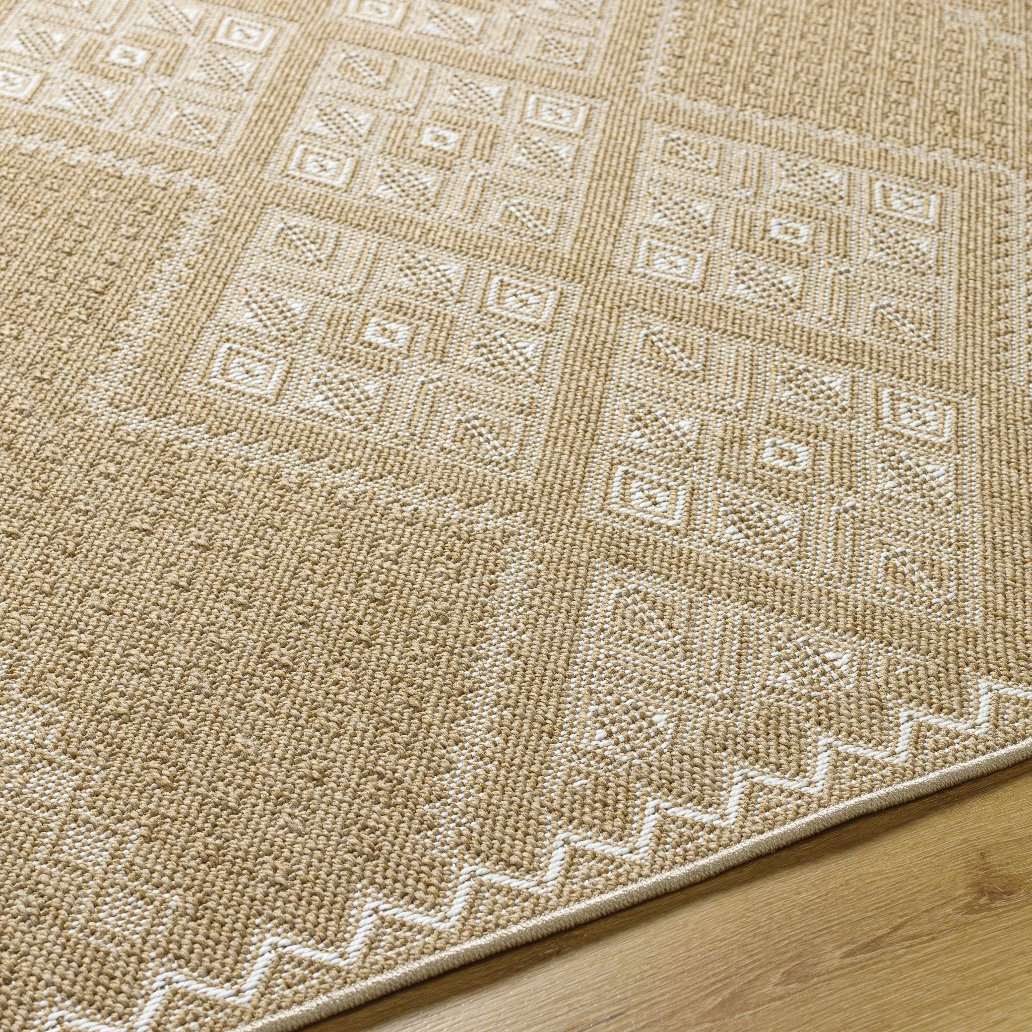 Tan And Beige Traditional Style Jute Rug - Image 5
