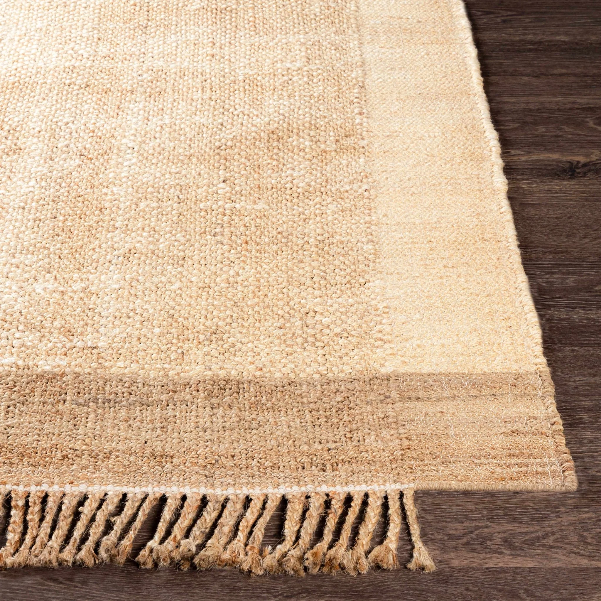 Tan And Brown Modern Style Hand Woven Jute Rug - Image 7