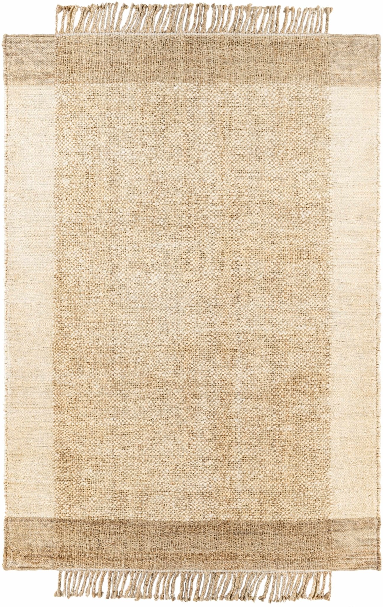 Tan And Brown Modern Style Hand Woven Jute Rug - Image 9