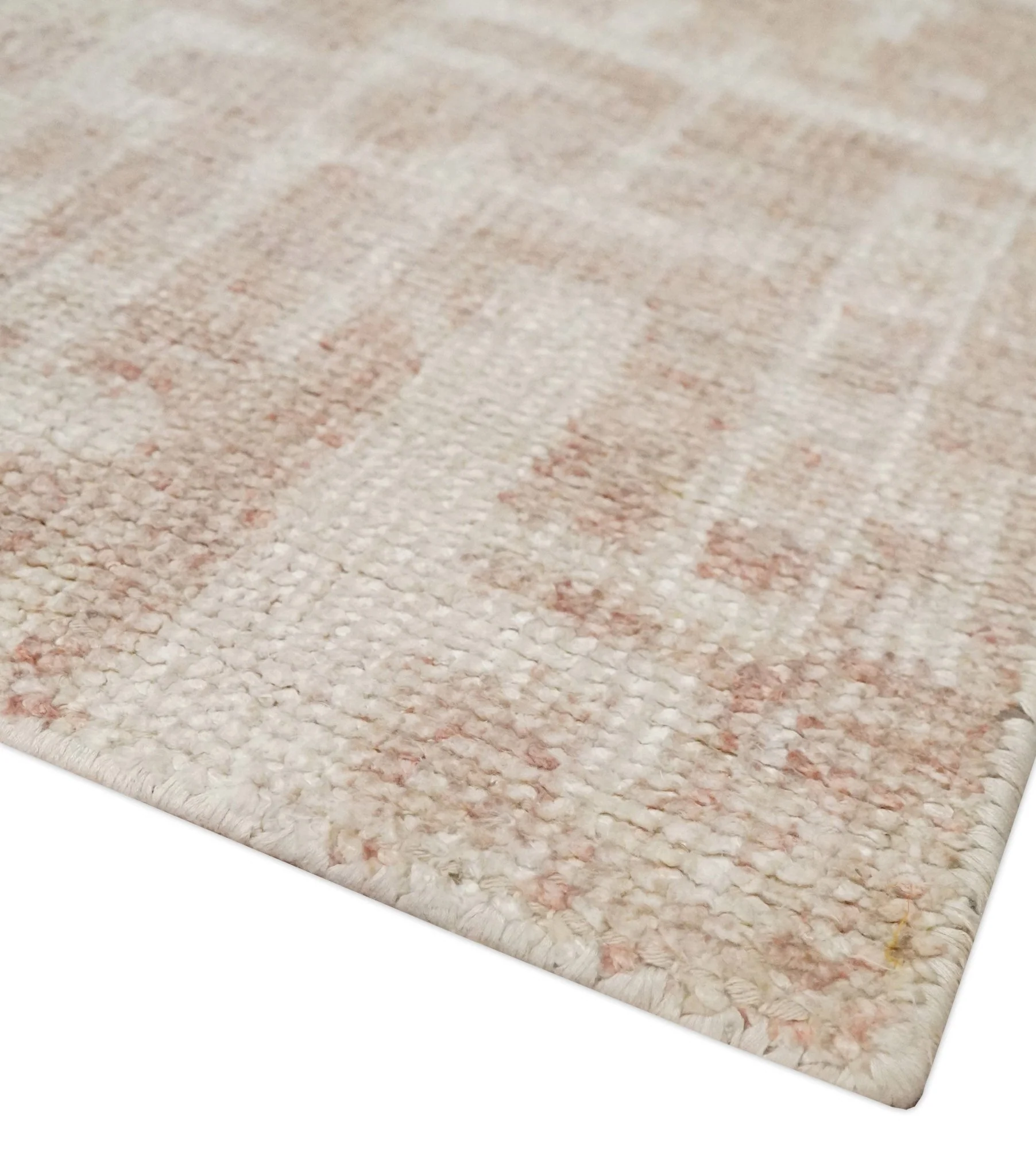 5x8 Hand Knotted Tan and Ivory Modern Abstract Contemporary Recycled Silk Area Rug - Image 5