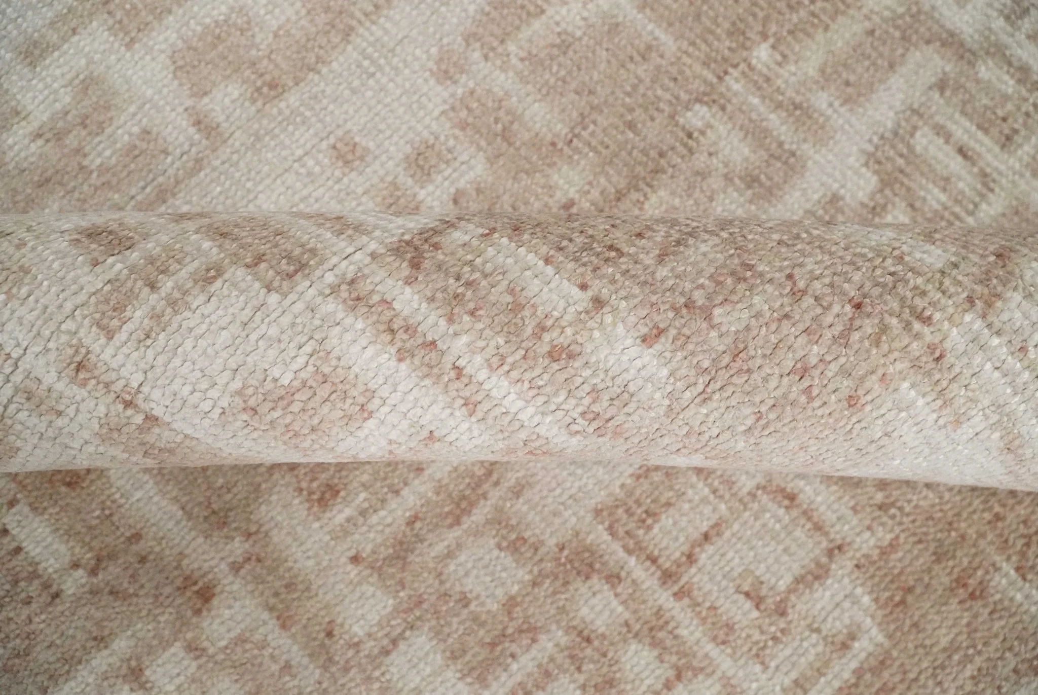 5x8 Hand Knotted Tan and Ivory Modern Abstract Contemporary Recycled Silk Area Rug - Image 6