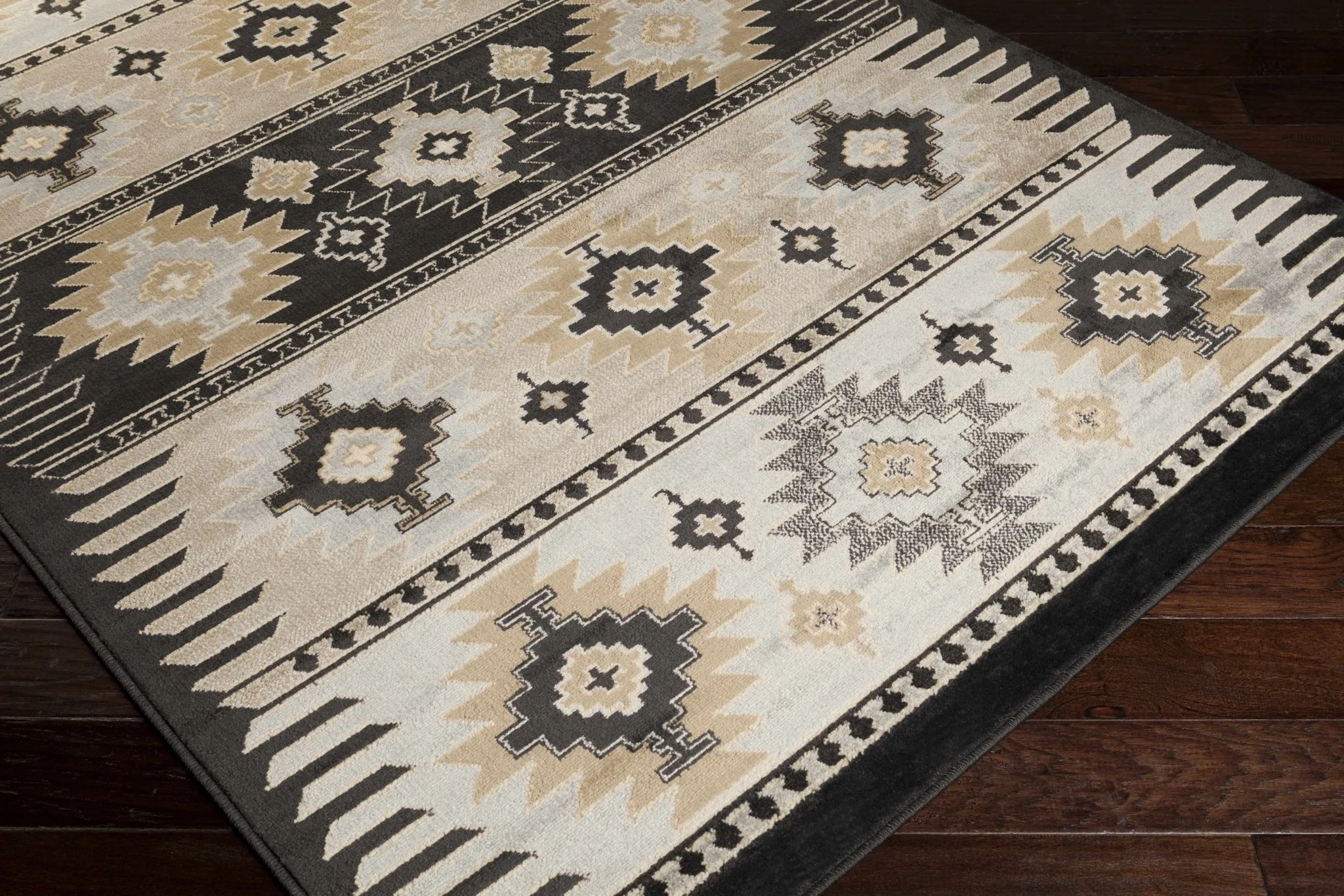 Tan, Black, Gray and silver Southwestern Multi Size Area Rug - Image 10