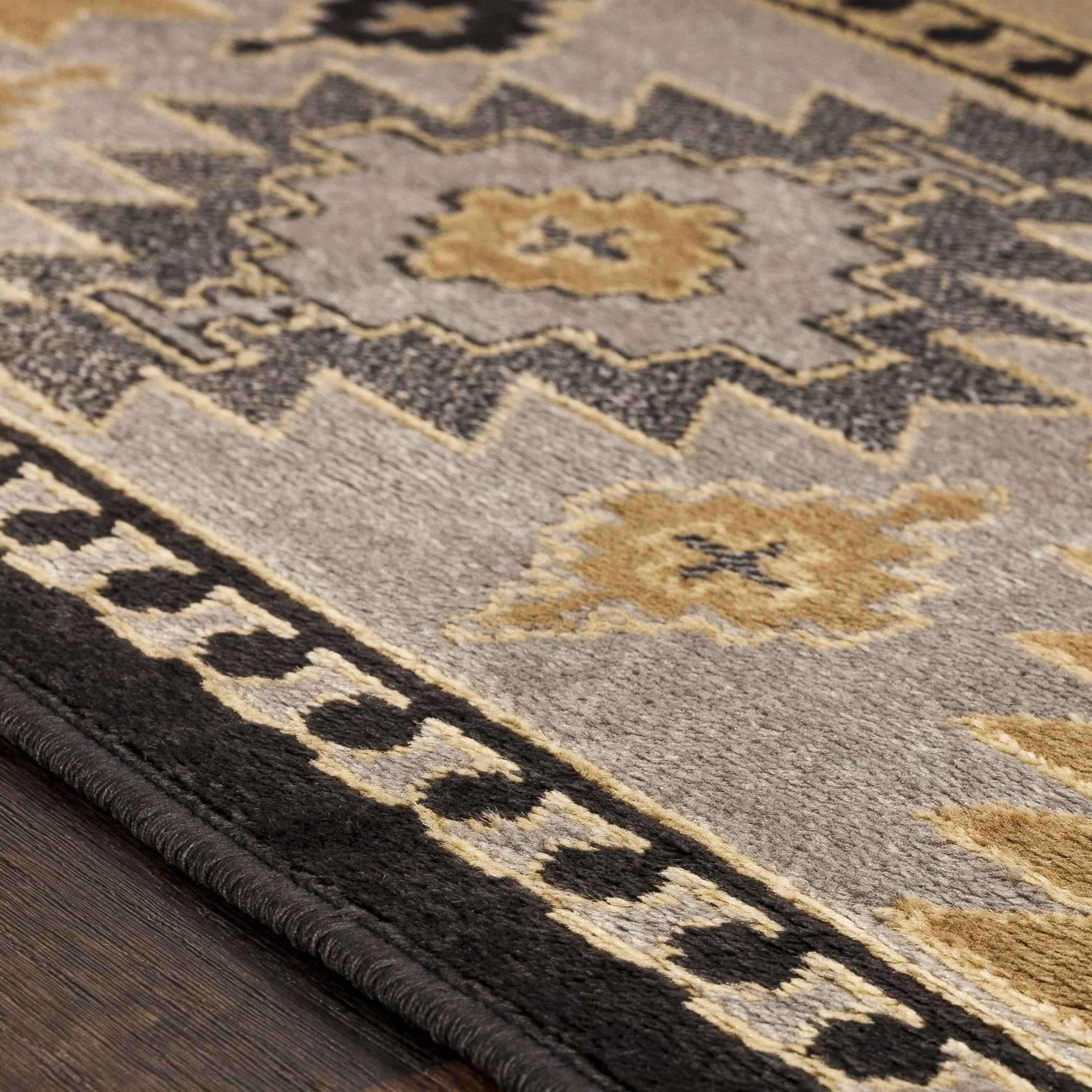 Tan, Black, Gray and silver Southwestern Multi Size Area Rug - Image 5