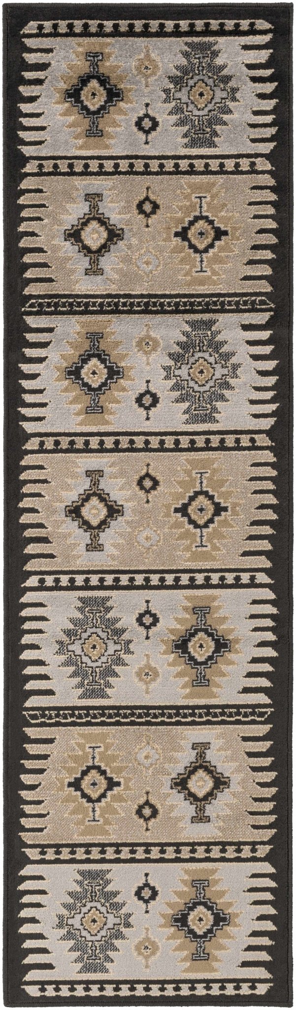 Tan, Black, Gray and silver Southwestern Multi Size Area Rug - Image 8