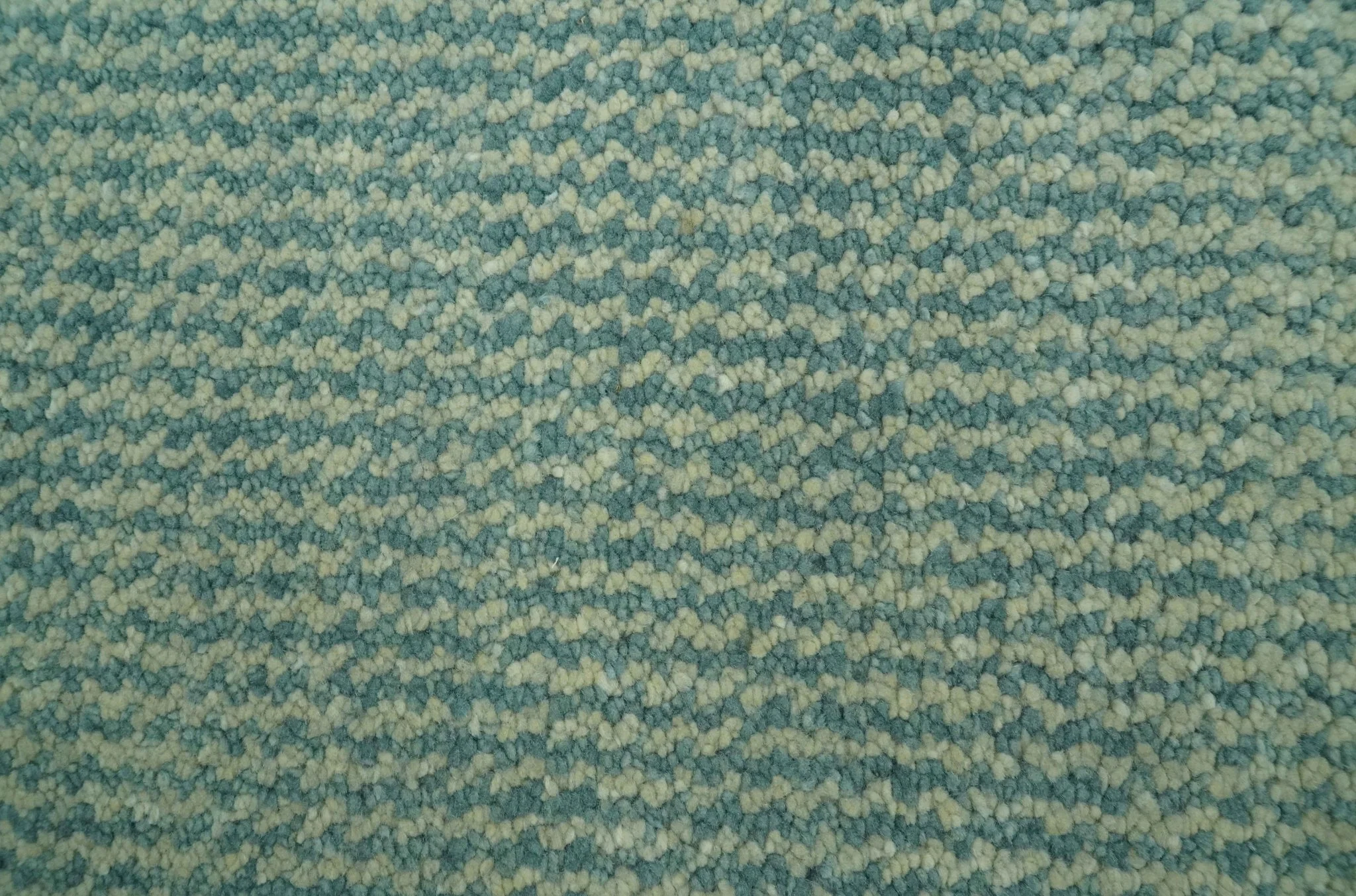 Light Blue and Beige Stripes Design Contemporary Custom Made wool Area Rug - Image 6