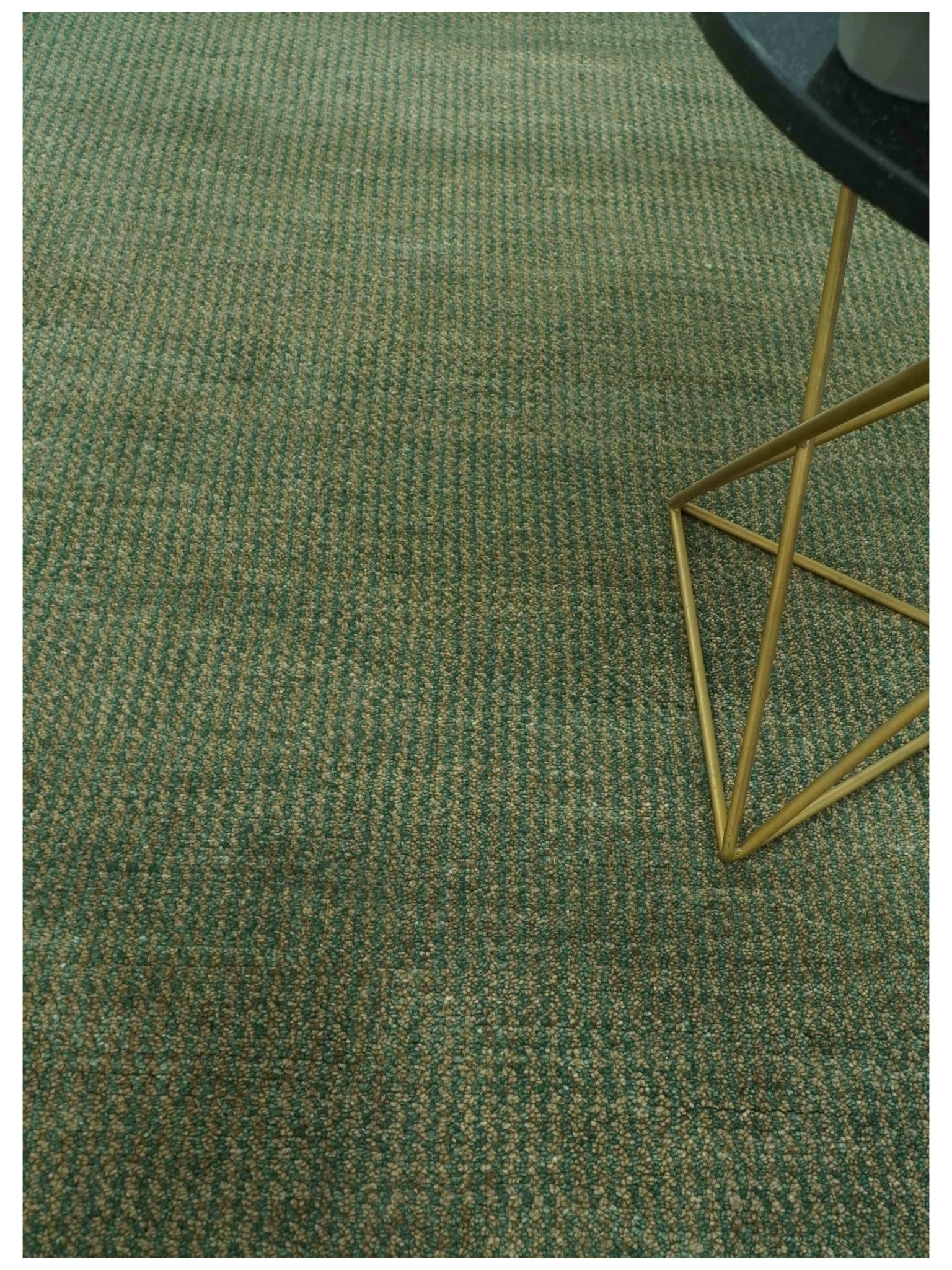 Teal and Brown Modern Contemporary Design Custom Made wool Rug - Image 2