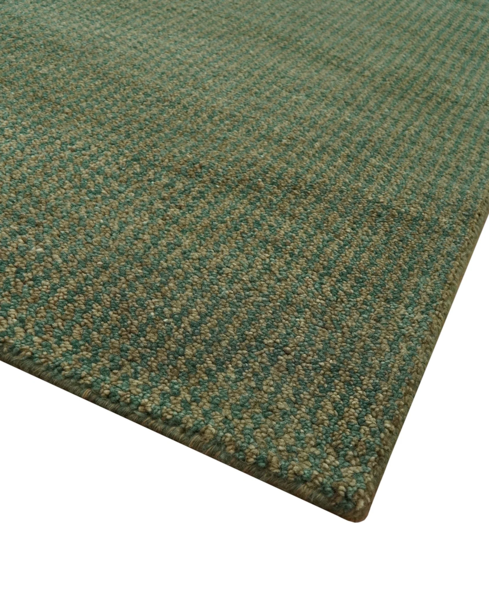 Teal and Brown Modern Contemporary Design Custom Made wool Rug - Image 5