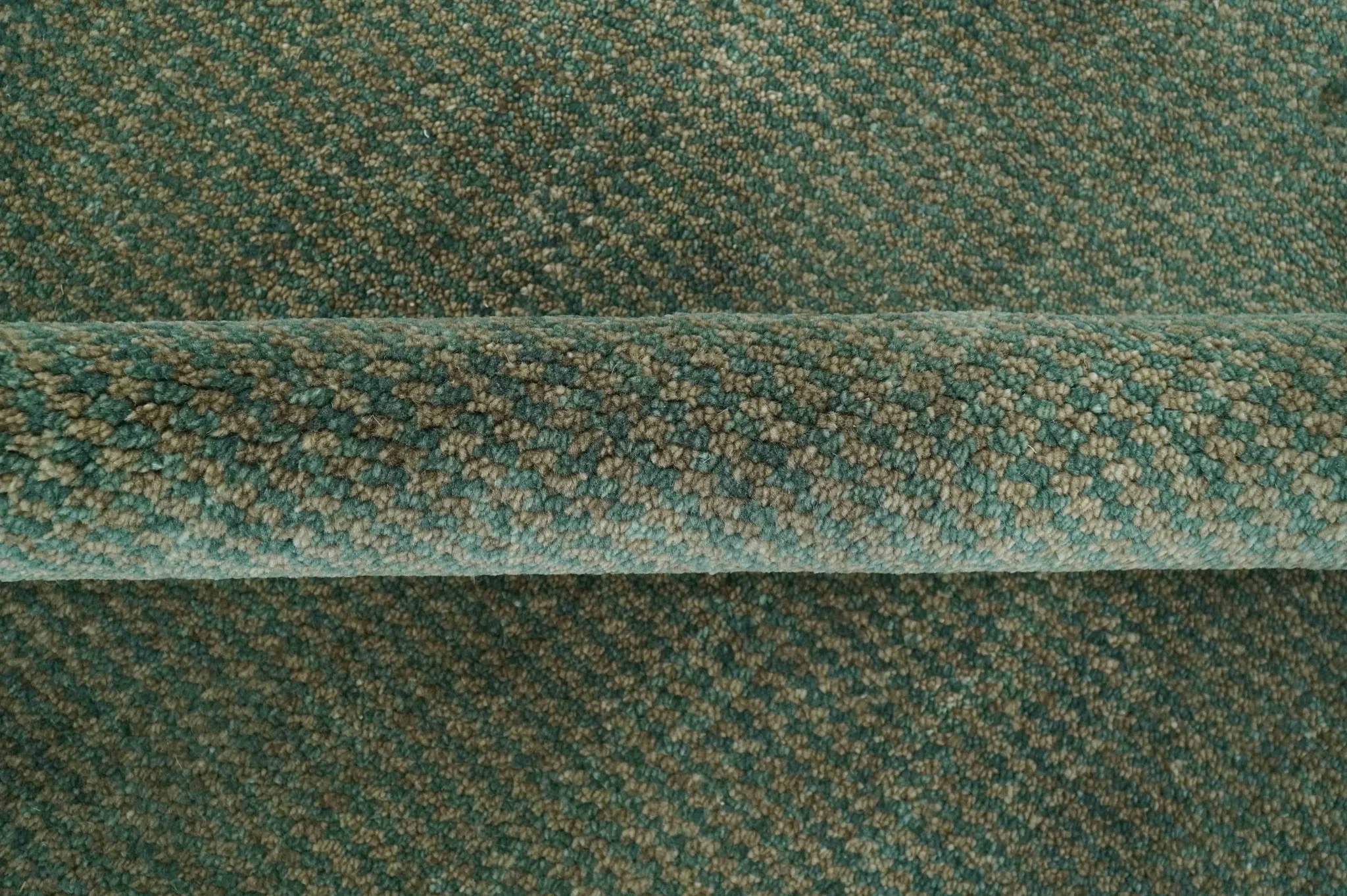 Teal and Brown Modern Contemporary Design Custom Made wool Rug - Image 6