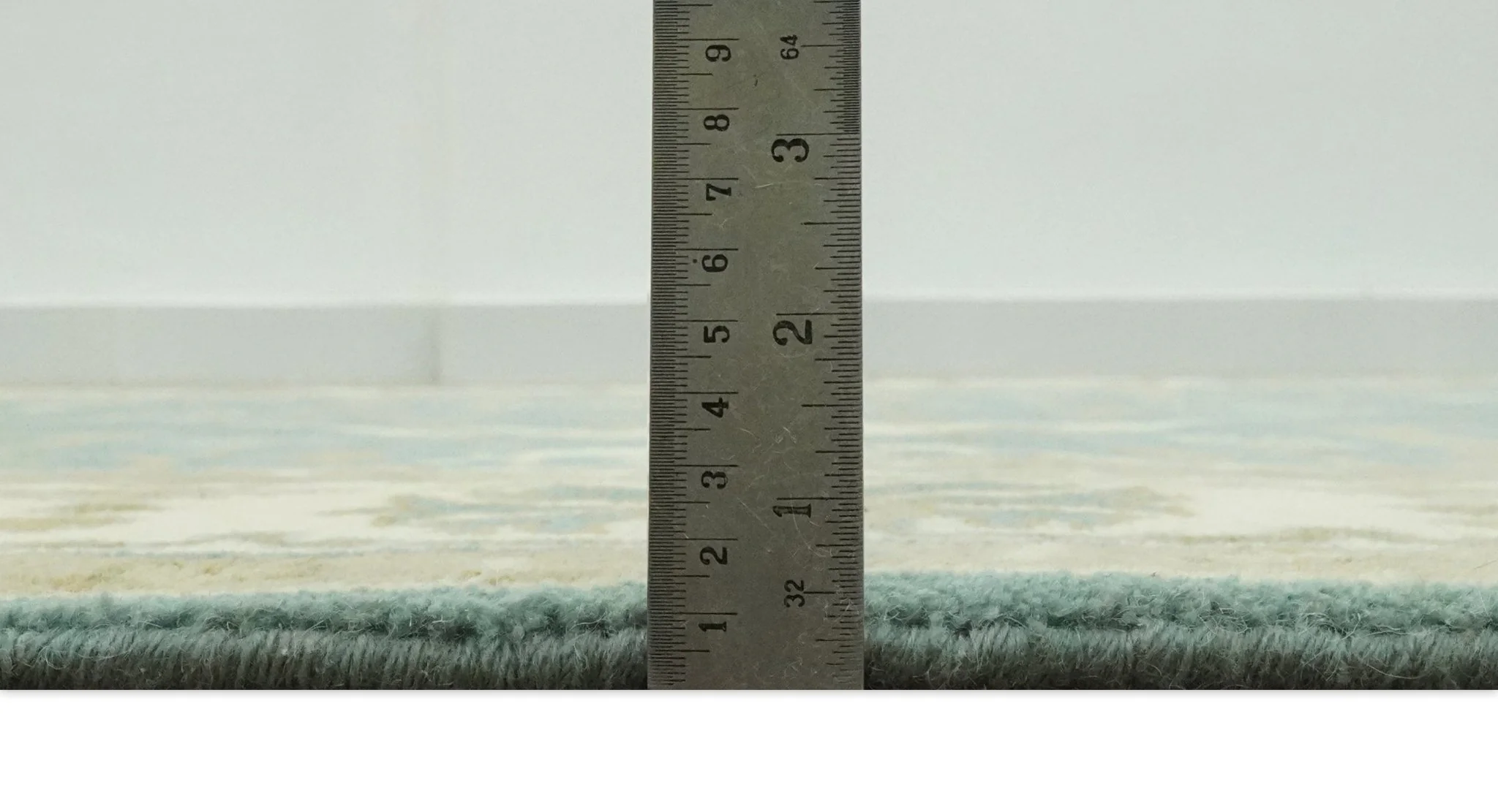 Custom Made Hand Knotted Teal, Ivory and Olive Oriental Oushak wool area rug - Image 8