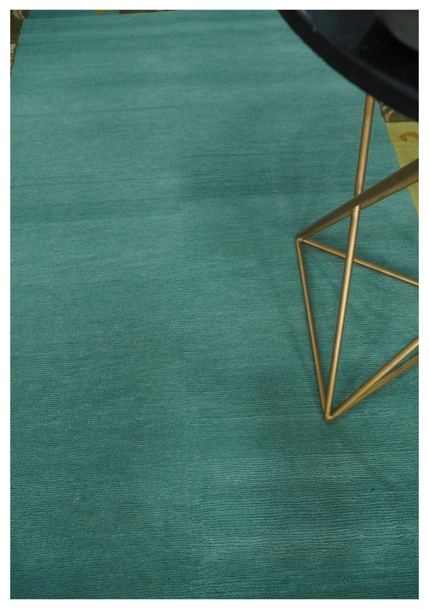 5x8 Teal, Olive and Brown Tradition Floral Boarder Hand knotted Wool and Art Silk Area Rug - Image 2