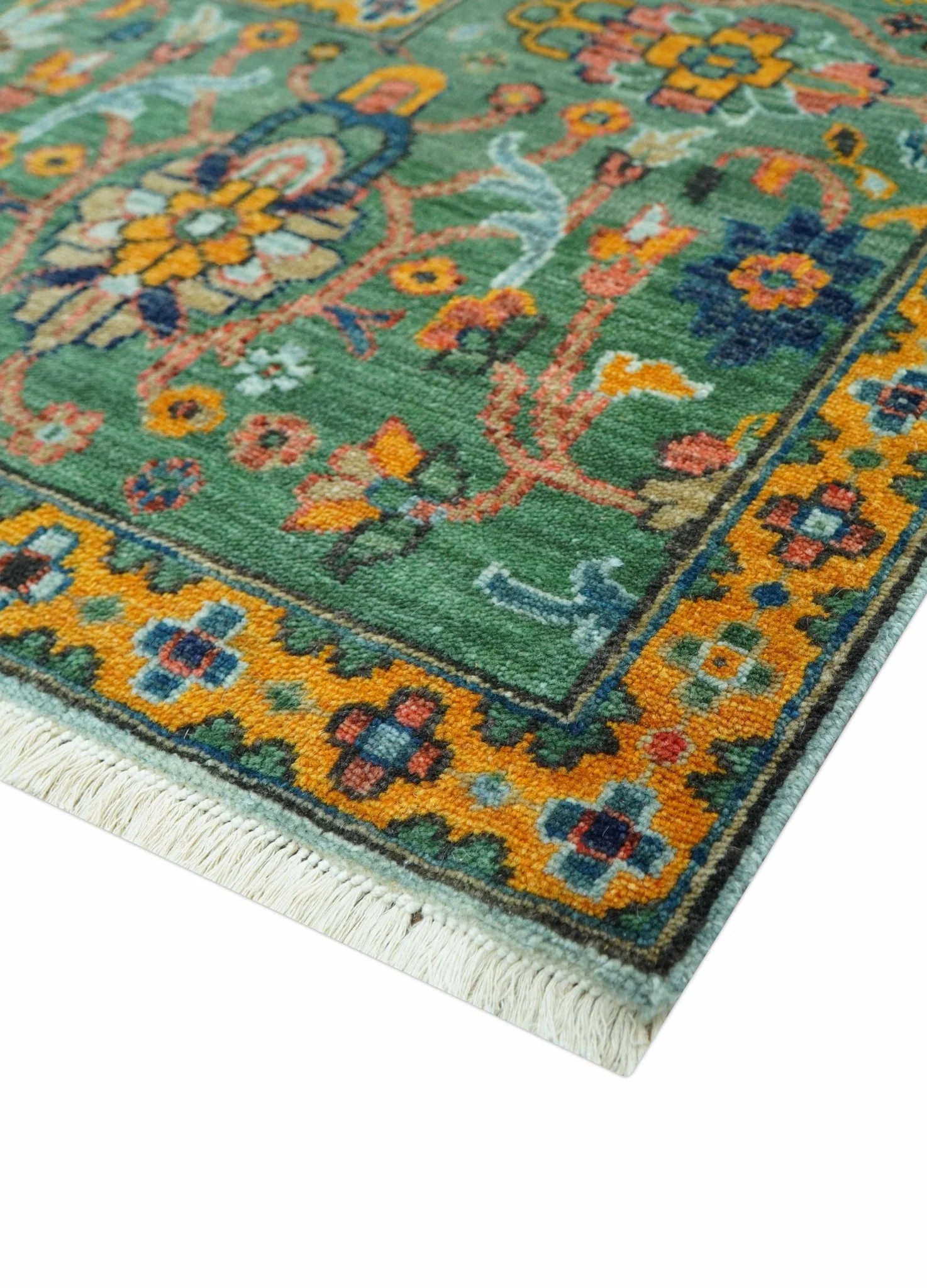Blue Traditional Turkish knot fine 9.6x12 Hand knotted Wool Area Rug - Image 11