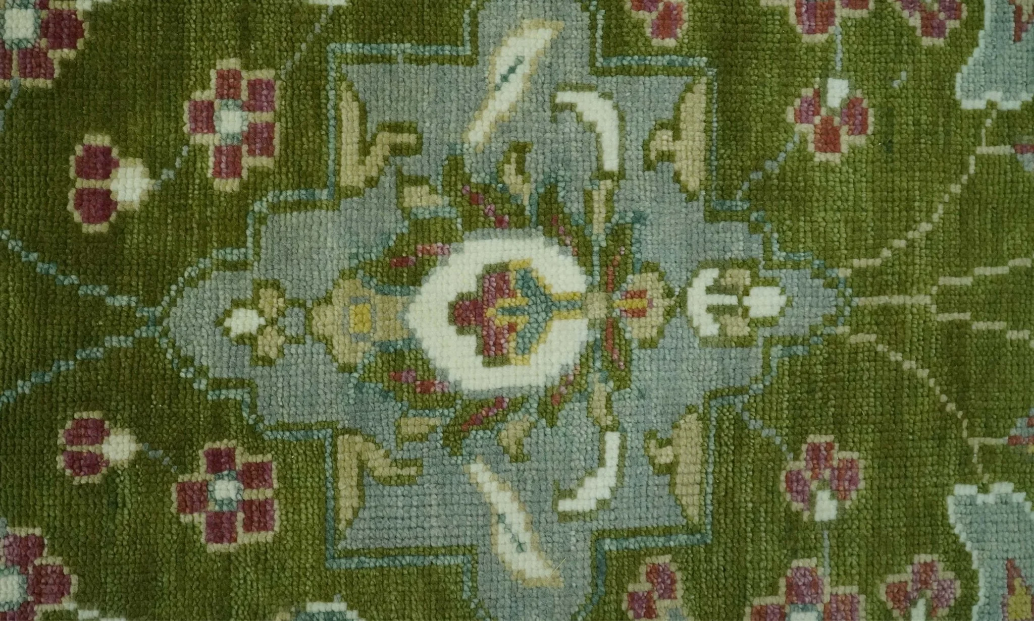 The Peacock Garden Green Bird Hand Knotted 8x10 and 9x12 Wool Area Rug - Image 4
