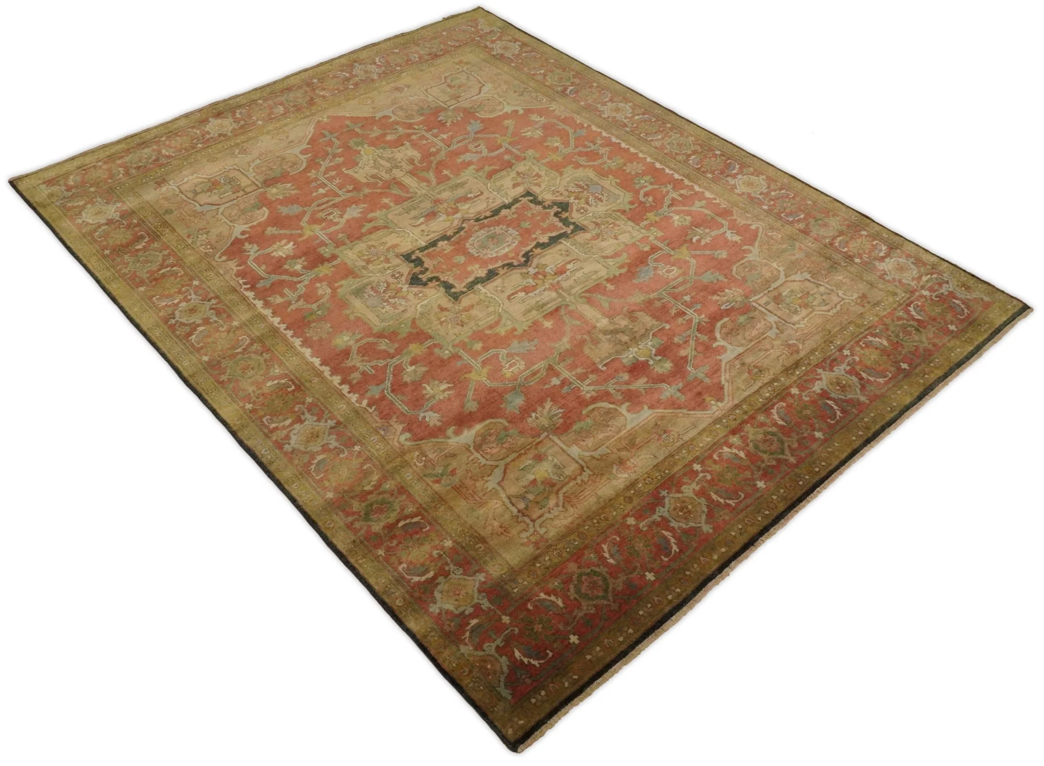 Traditional Heriz Serapi Handmade Fine Wool Area Rug | TRD753 - Image 10