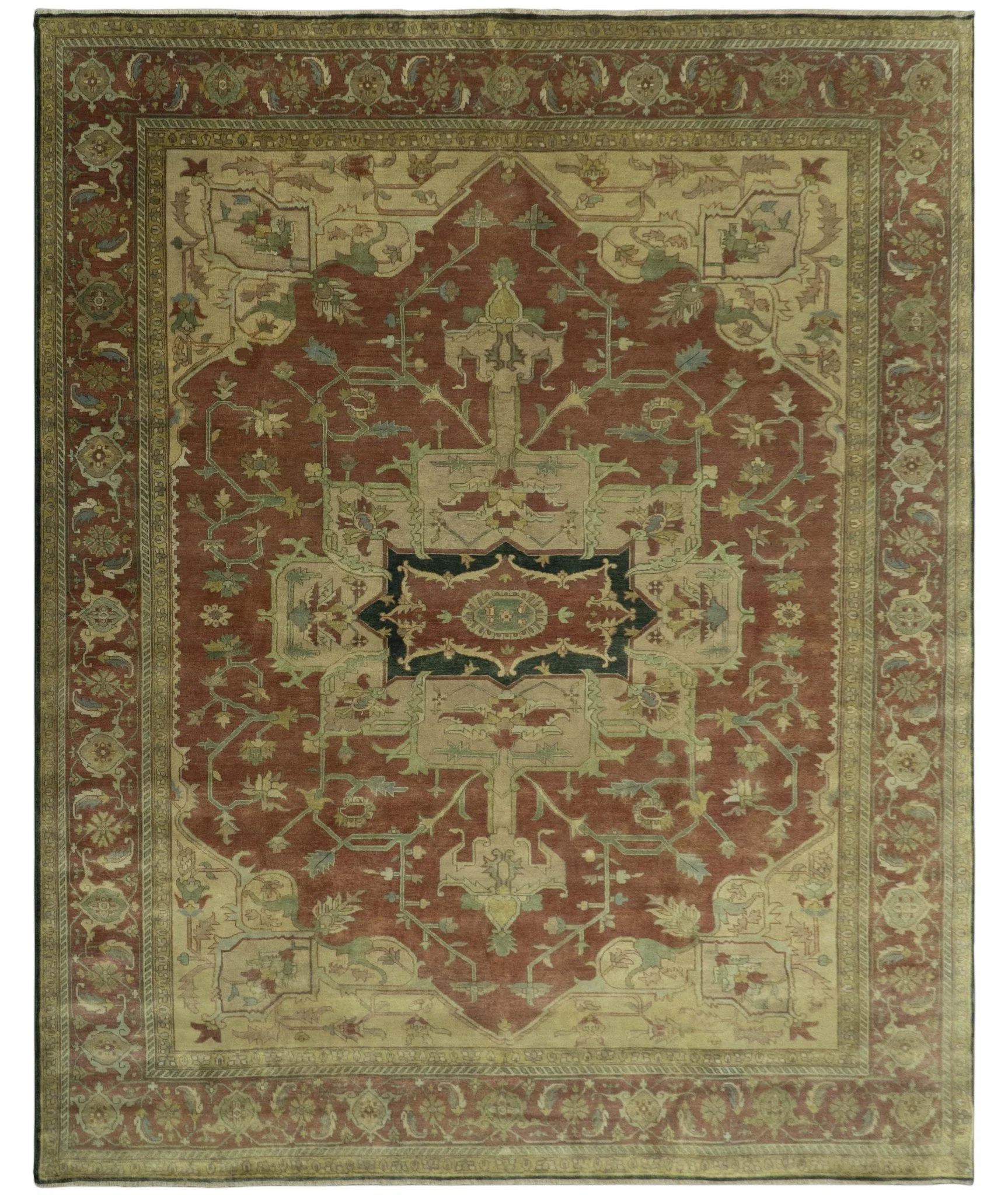 Traditional Heriz Serapi Handmade Fine Wool Area Rug | TRD753 - Image 17