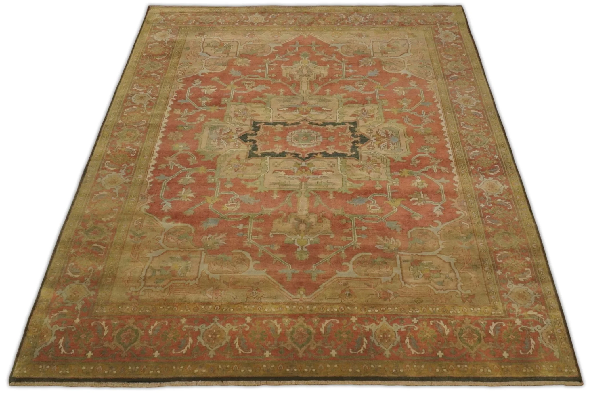 Traditional Heriz Serapi Handmade Fine Wool Area Rug | TRD753 - Image 9