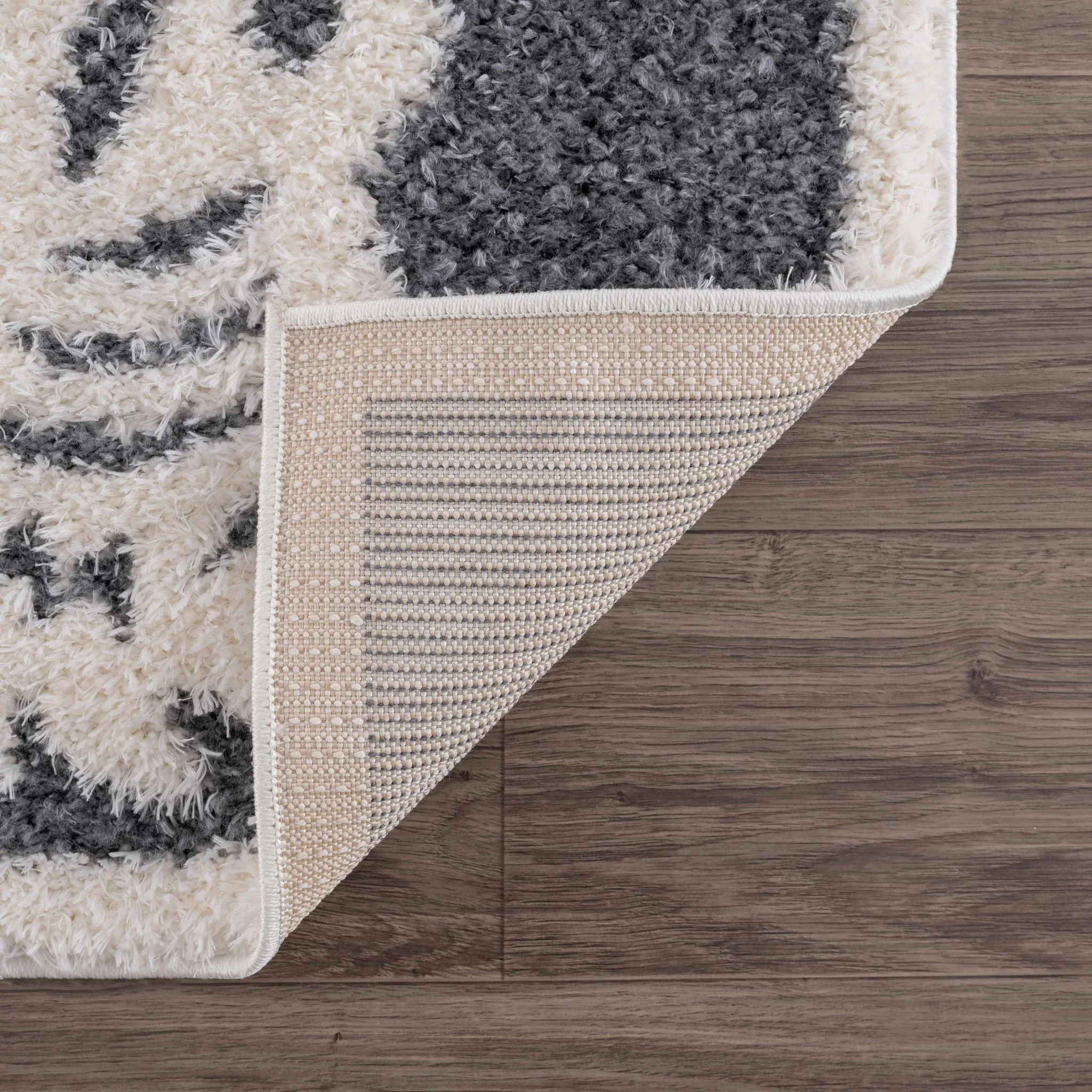 Tibetan Tiger Design Ivory and Charcoal Plush Pile Area Rug - Image 3
