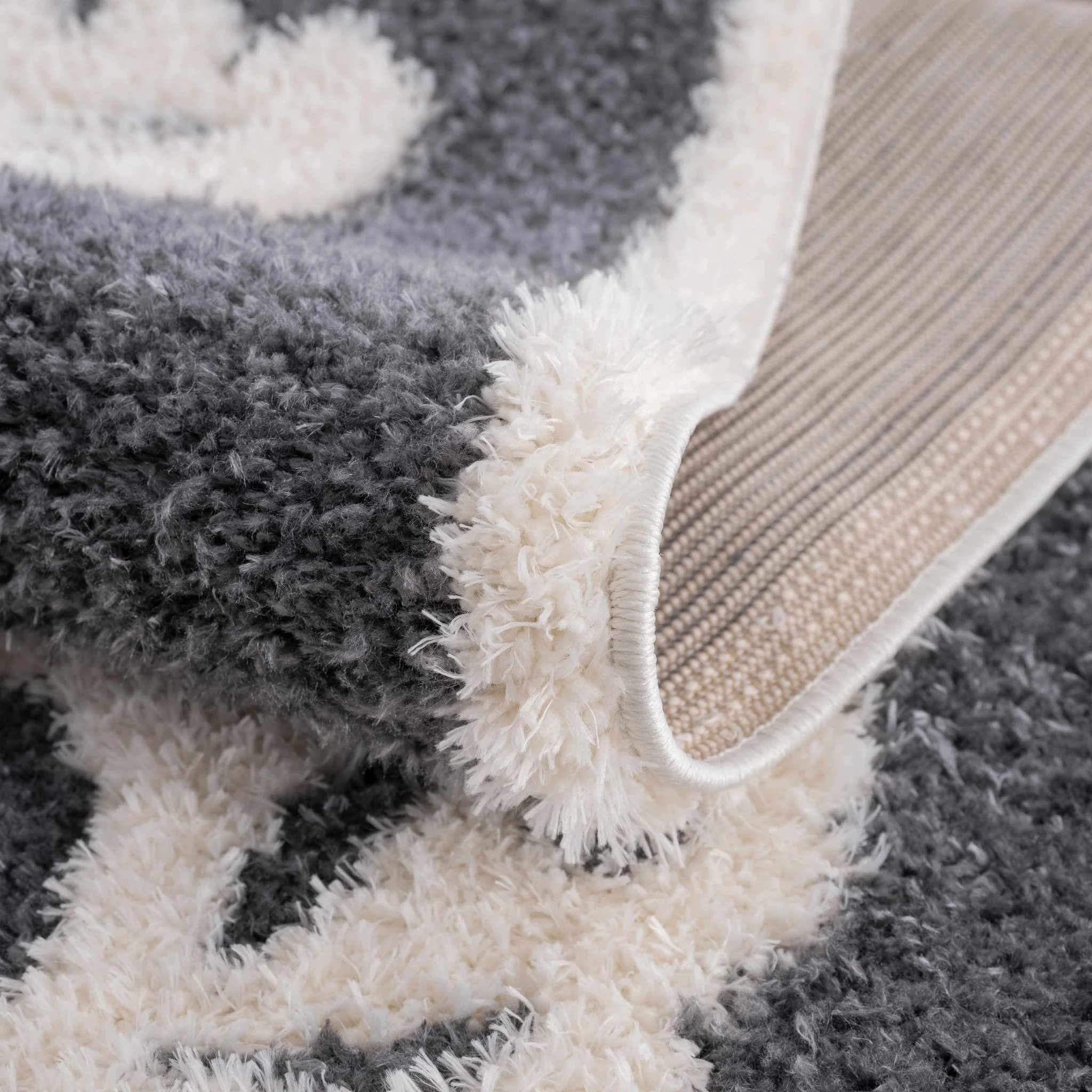Tibetan Tiger Design Ivory and Charcoal Plush Pile Area Rug - Image 5