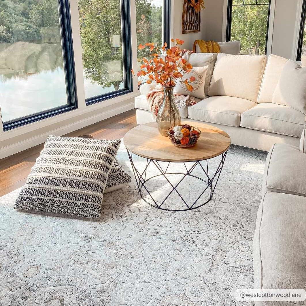 Traditional Overall Design Beige and Brown Medium Pile Area Rug - Image 3
