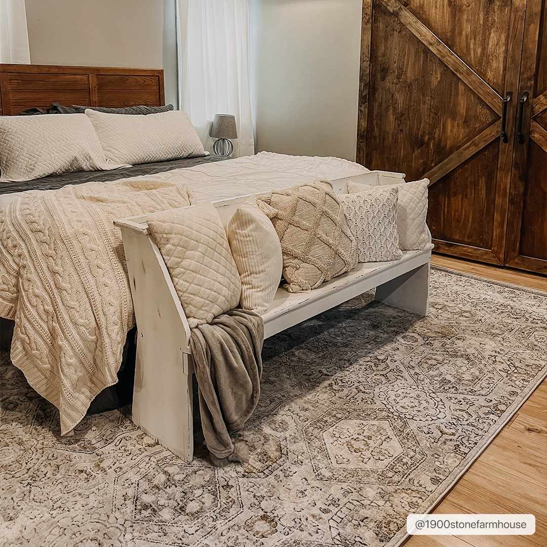 Traditional Overall Design Beige and Brown Medium Pile Area Rug - Image 6