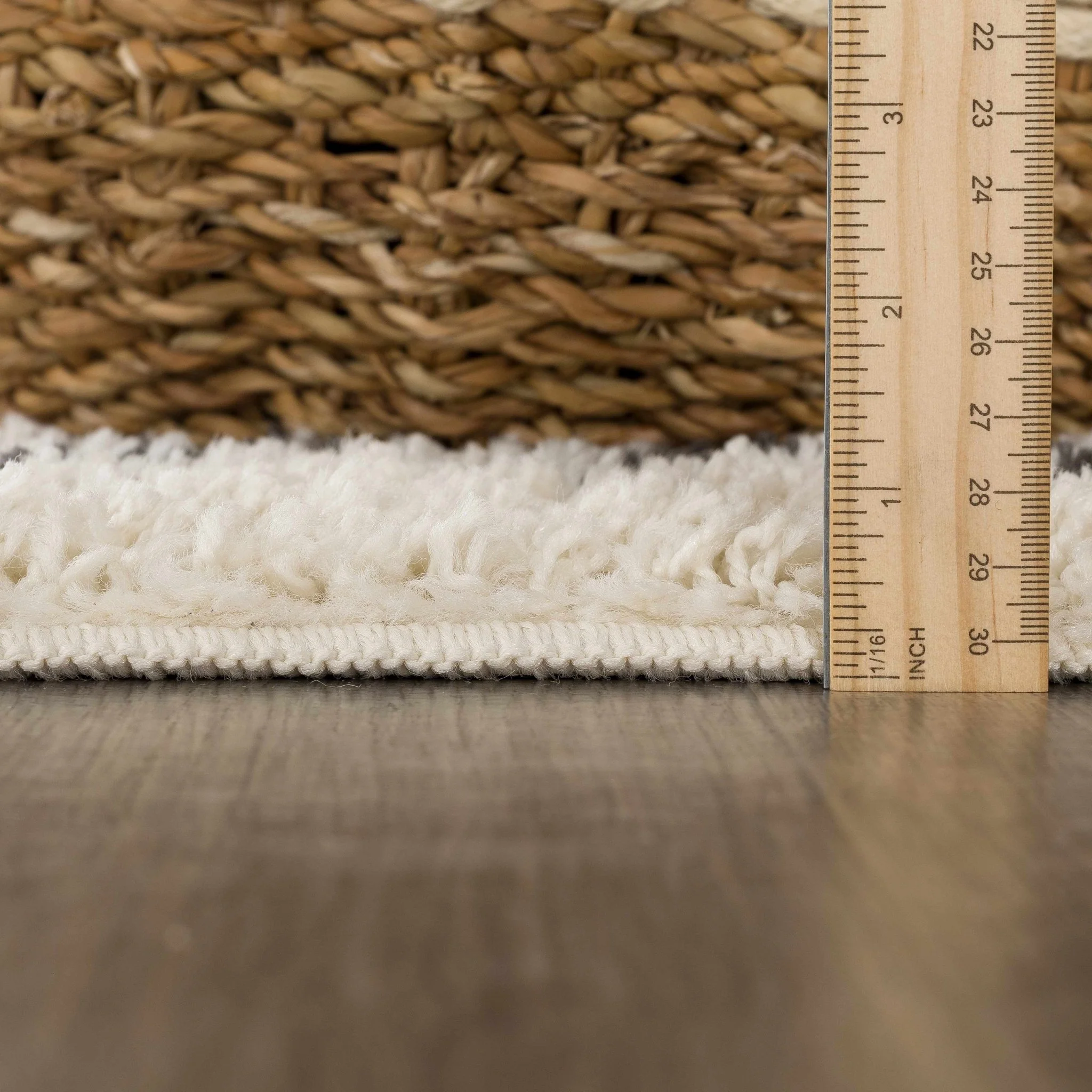 Traditional Beige and Charcoal Machine Woven Moroccan Multi size Tribal Trellis Plush Pile Turkish Rug - Image 16