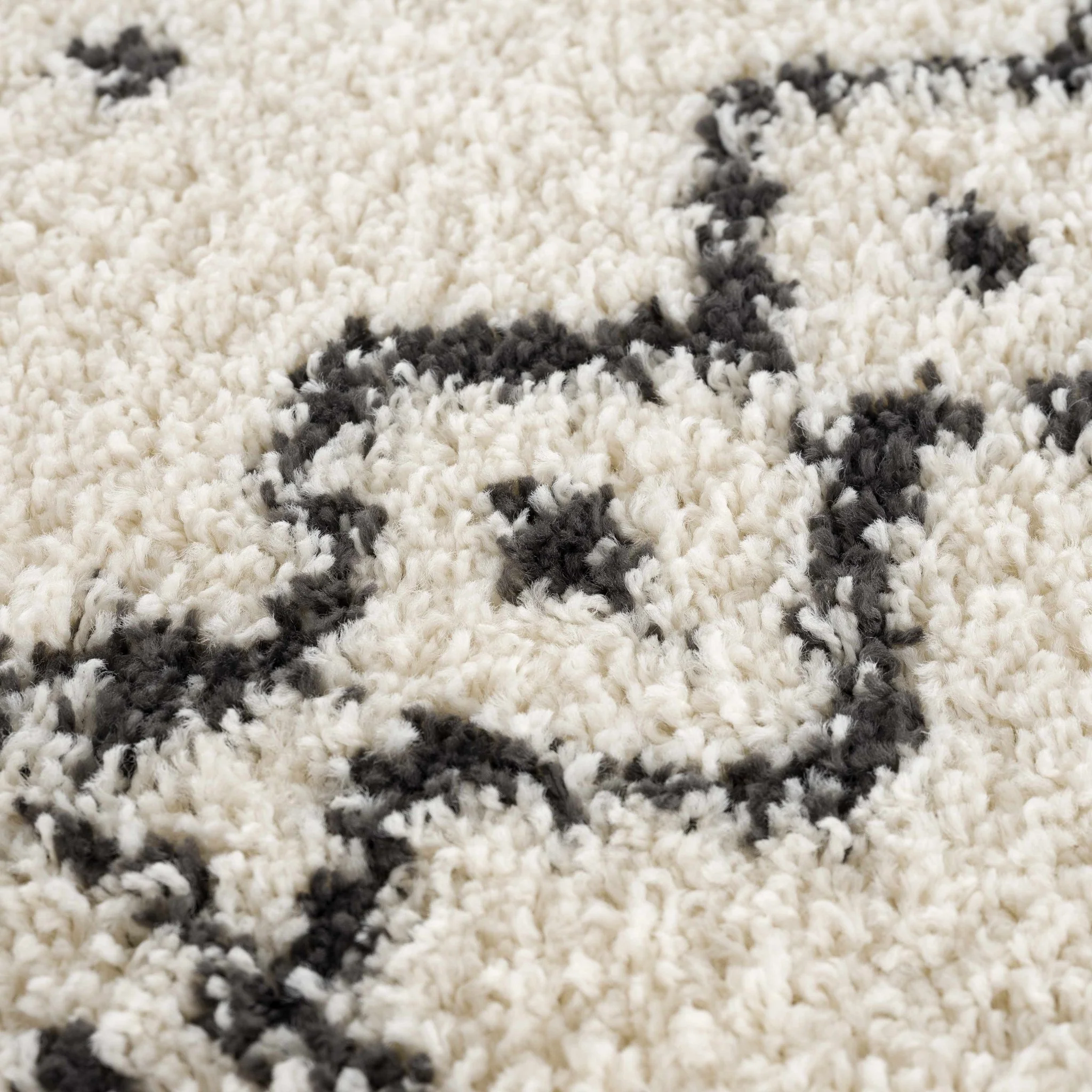 Traditional Beige and Charcoal Machine Woven Moroccan Multi size Tribal Trellis Plush Pile Turkish Rug - Image 17