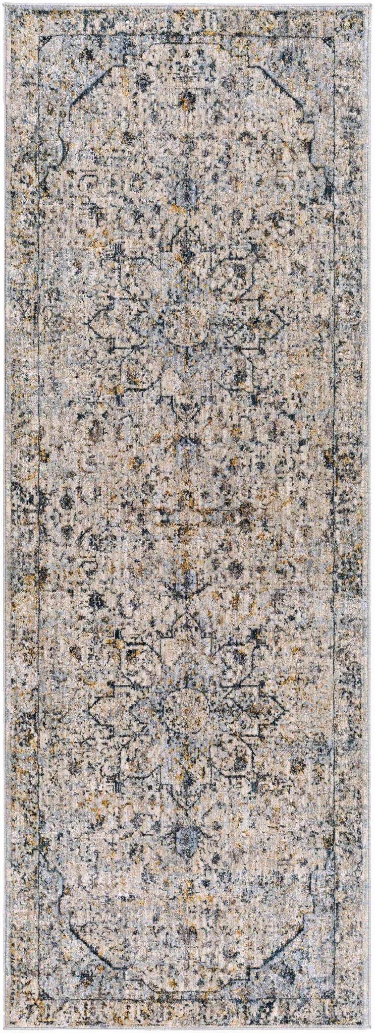 Traditional Beige And Charcoal Rug - Image 11