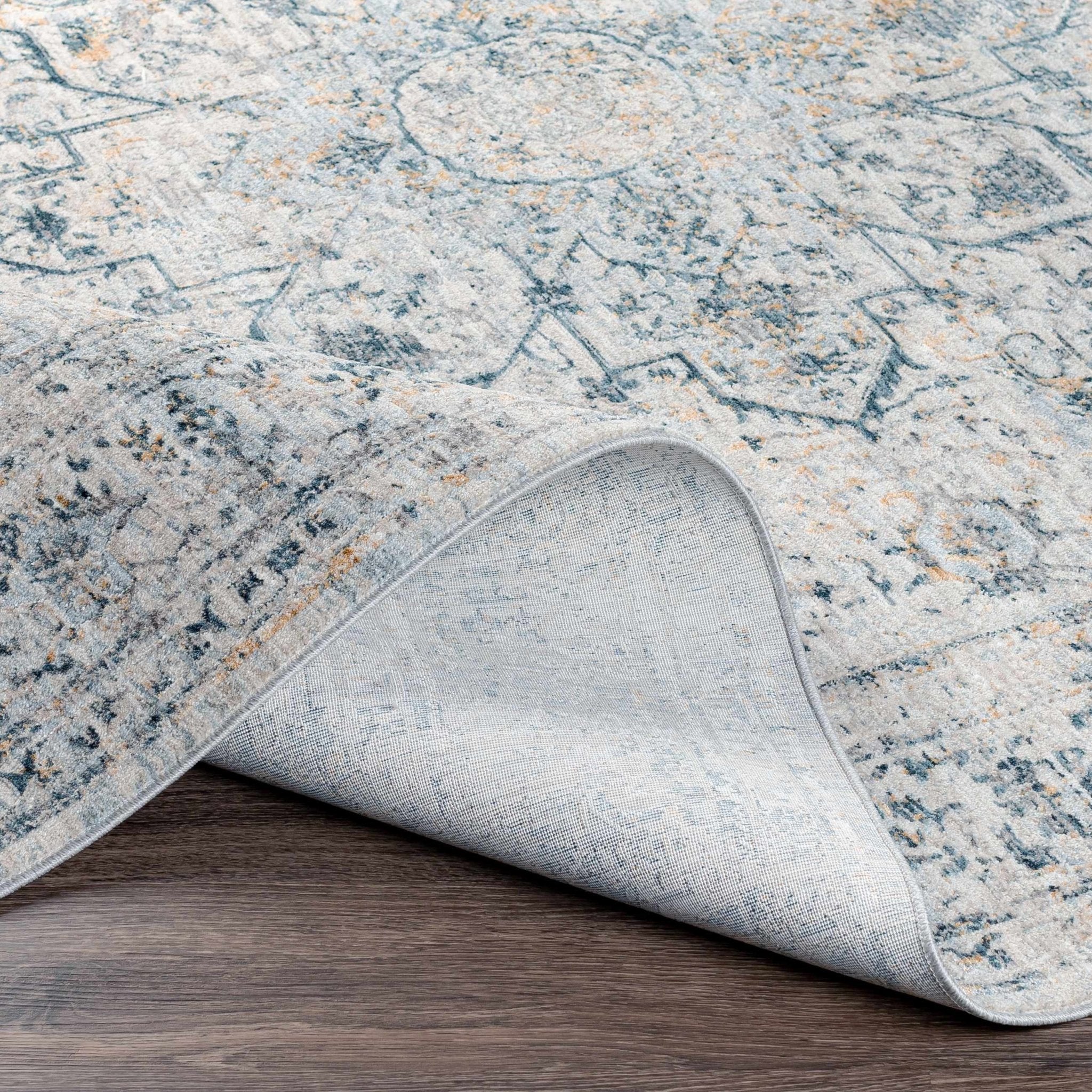 Traditional Beige And Charcoal Rug - Image 6