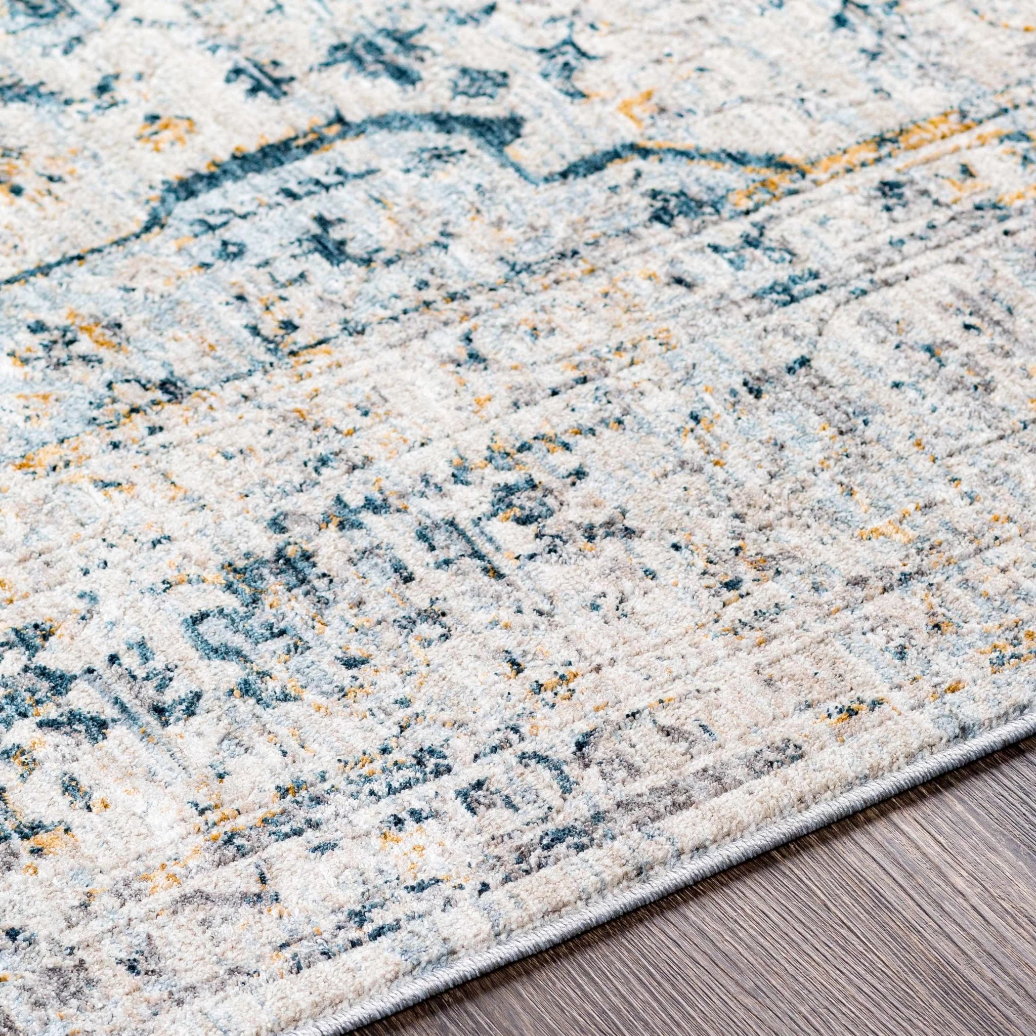Traditional Beige And Charcoal Rug - Image 8