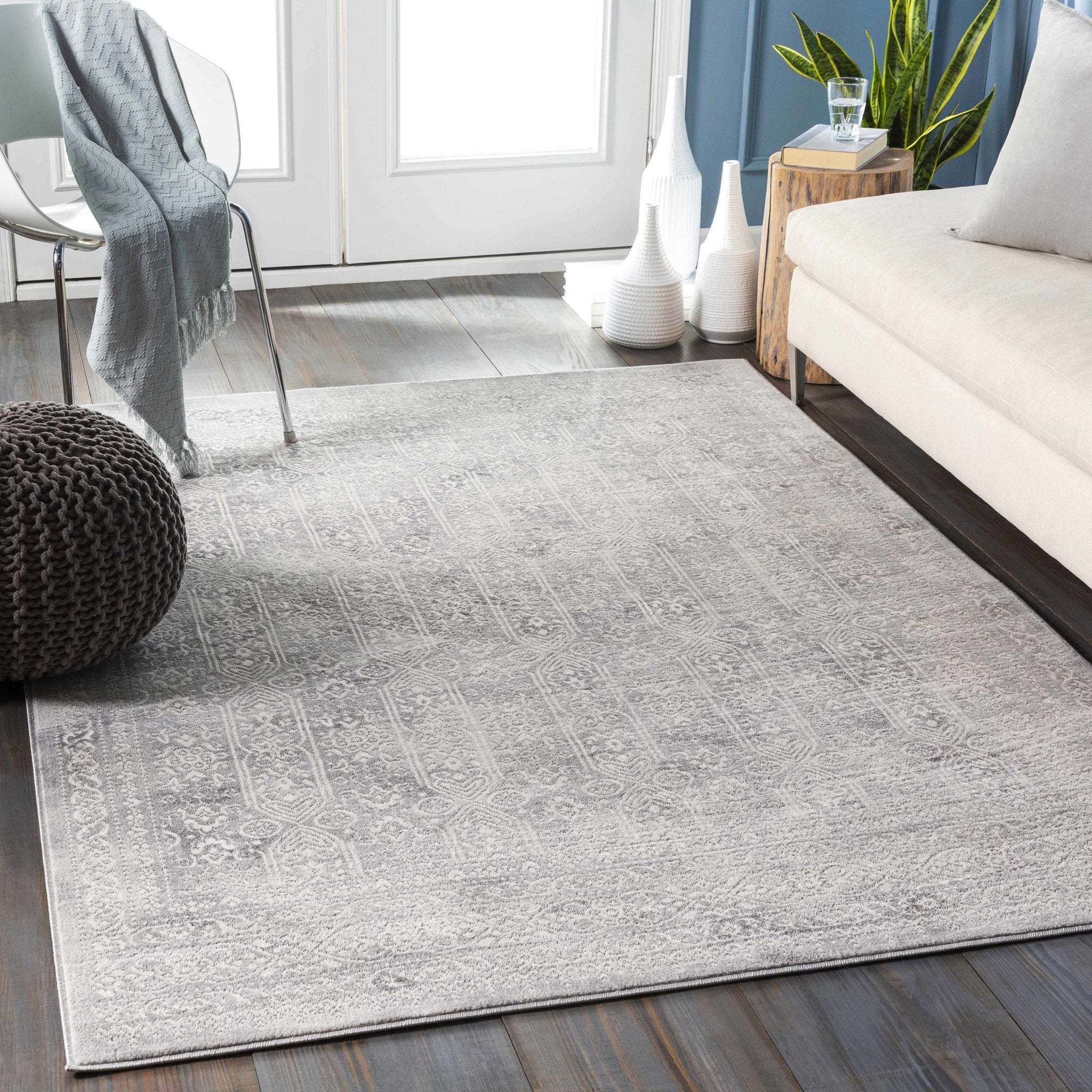 Traditional Transitional Beige and Gray Medium Pile Area Rug - Image 2