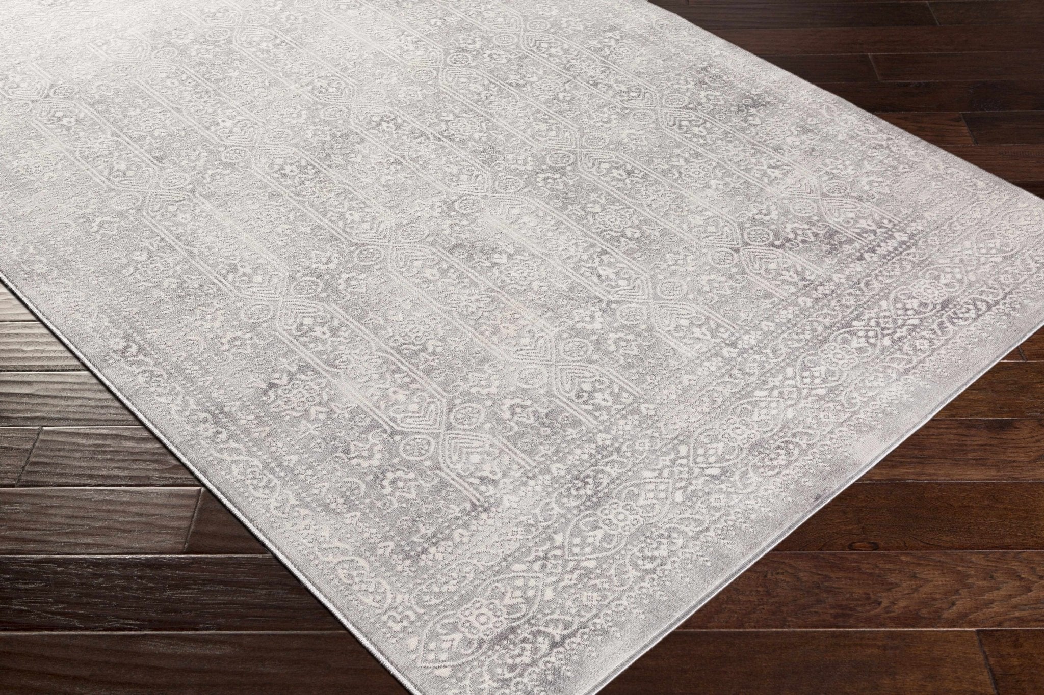 Traditional Transitional Beige and Gray Medium Pile Area Rug - Image 3