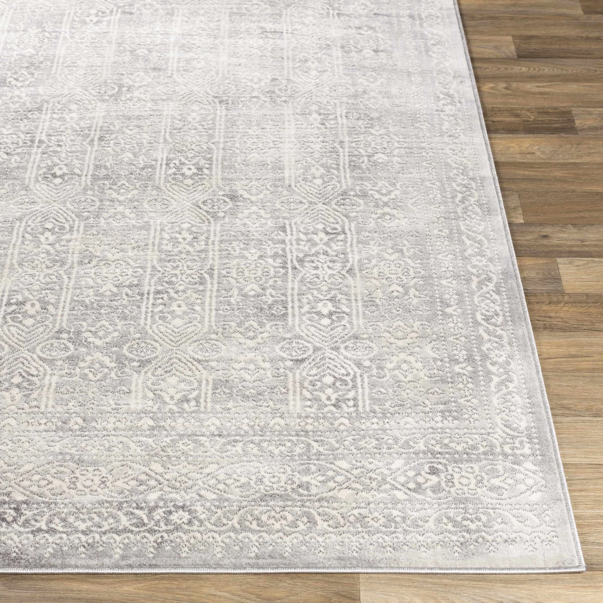 Traditional Transitional Beige and Gray Medium Pile Area Rug - Image 4