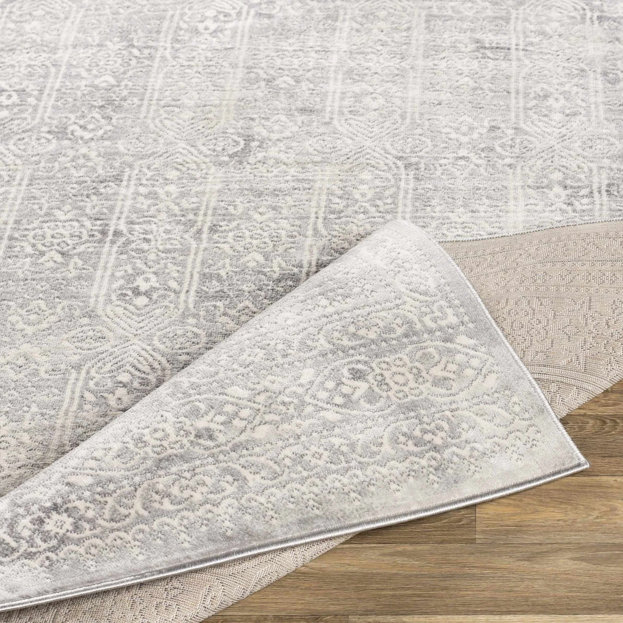 Traditional Transitional Beige and Gray Medium Pile Area Rug - Image 5