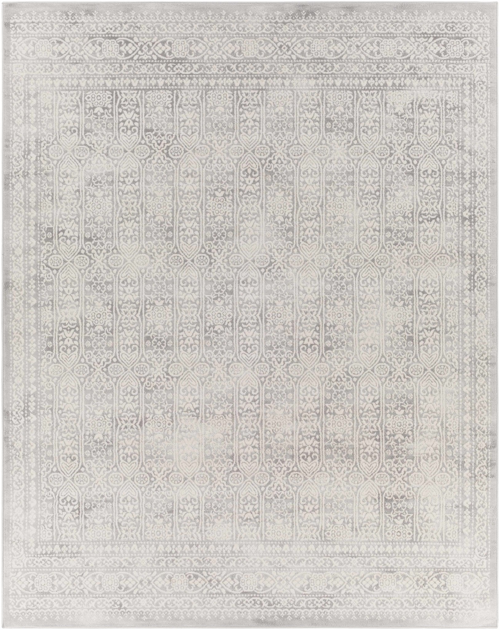 Traditional Transitional Beige and Gray Medium Pile Area Rug - Image 8