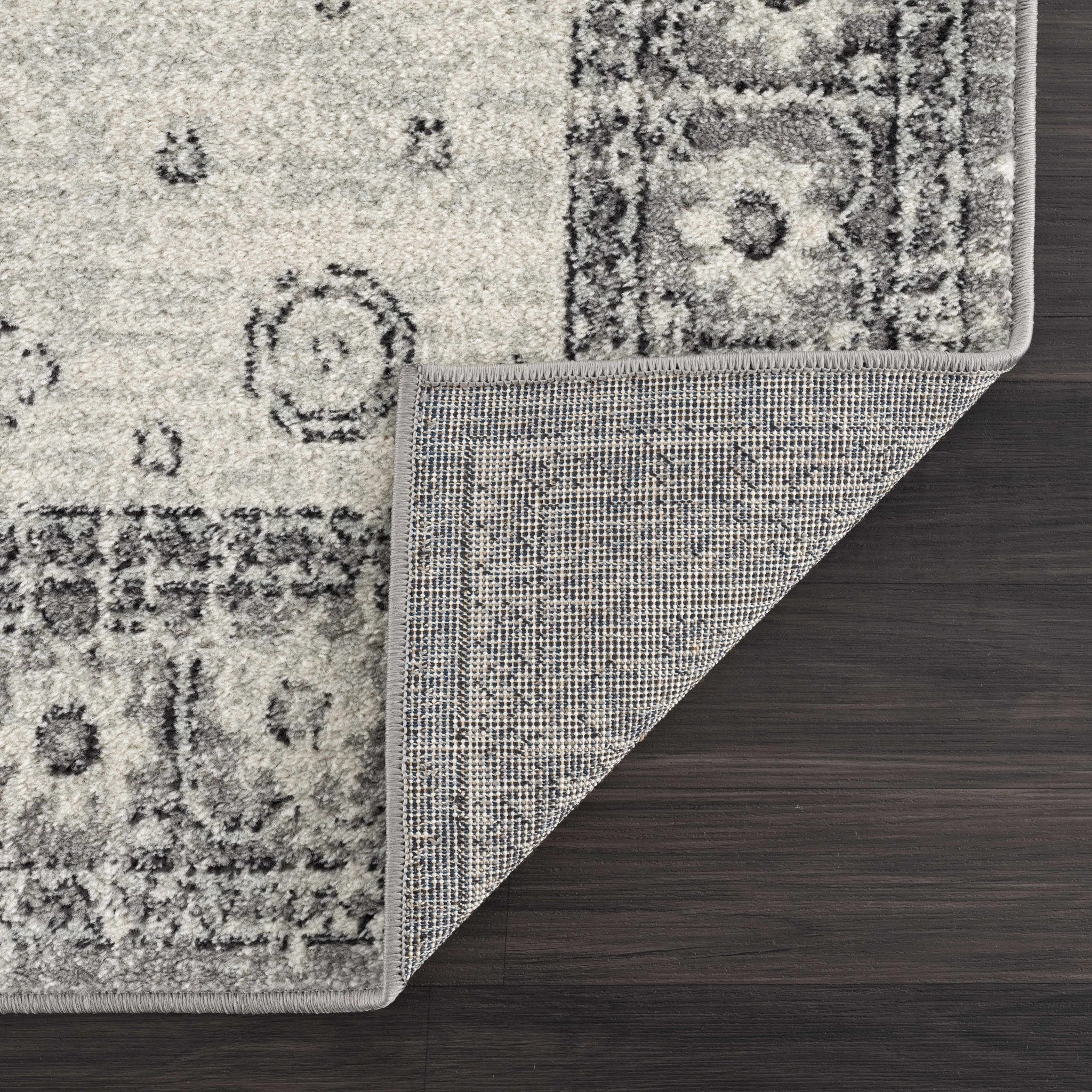 Traditional Beige and Gray Low Pile Indoor Area Rug - Image 5