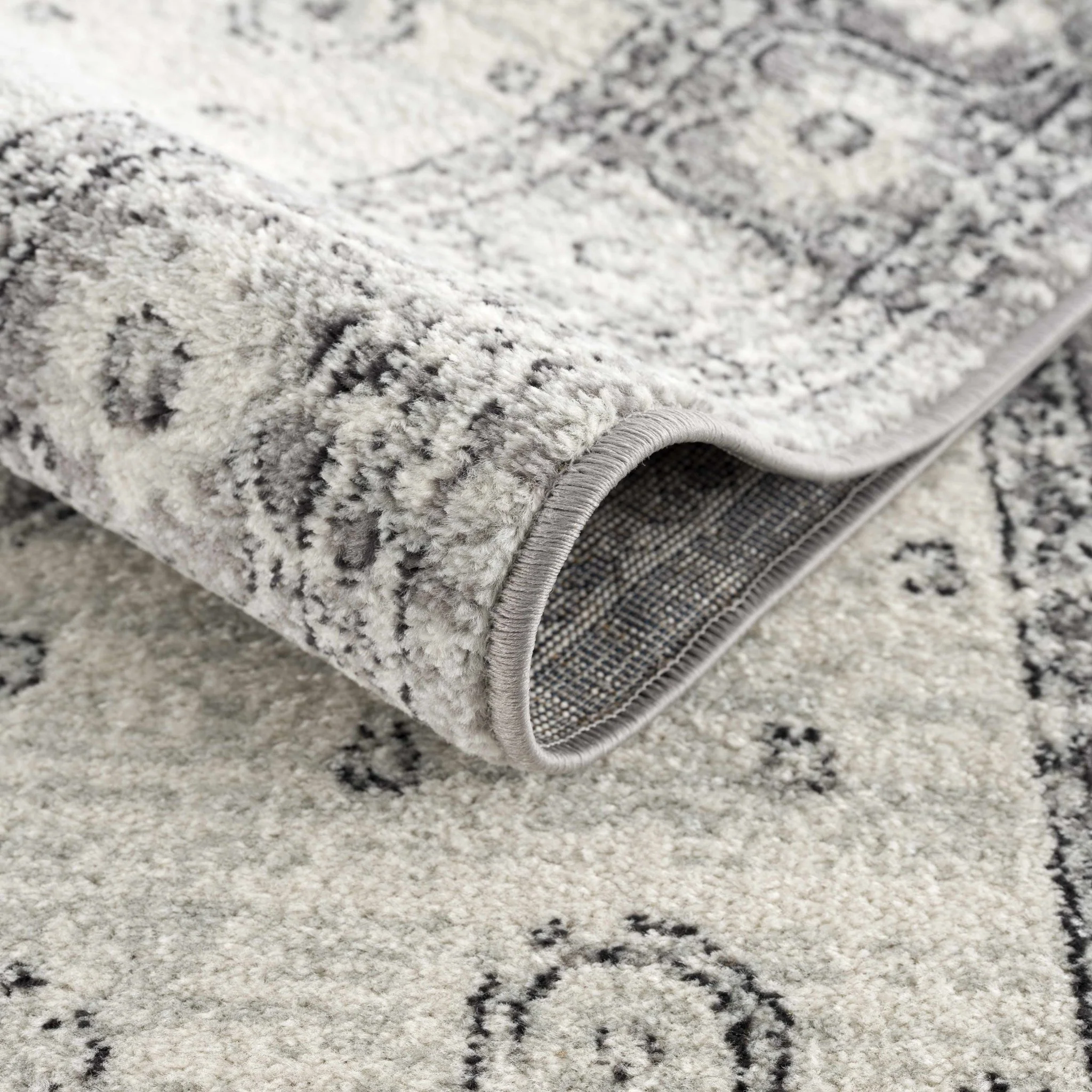 Traditional Beige and Gray Low Pile Indoor Area Rug - Image 6