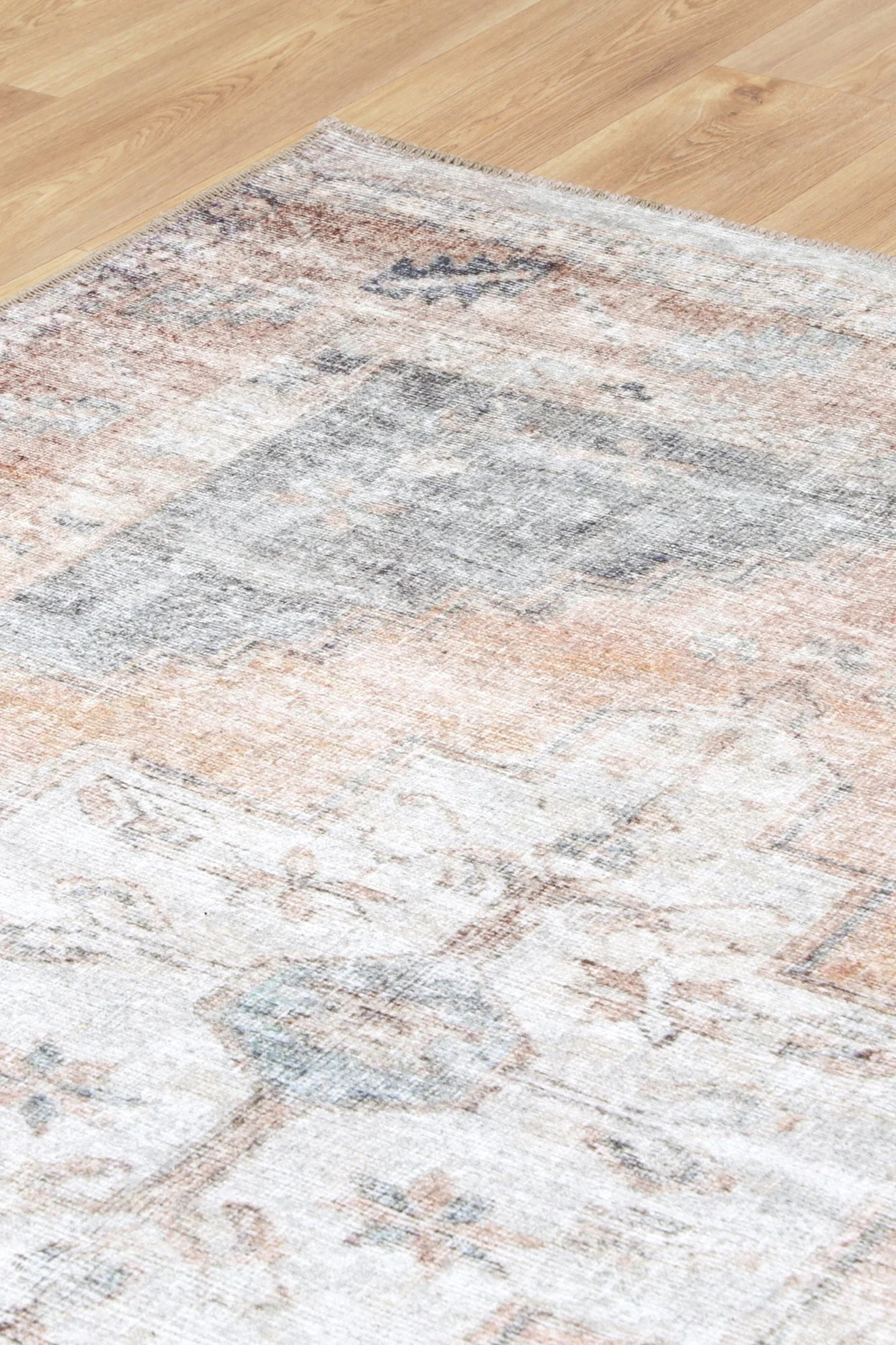 Transitional Beige And Gray Machine Washable Rug - Image 7