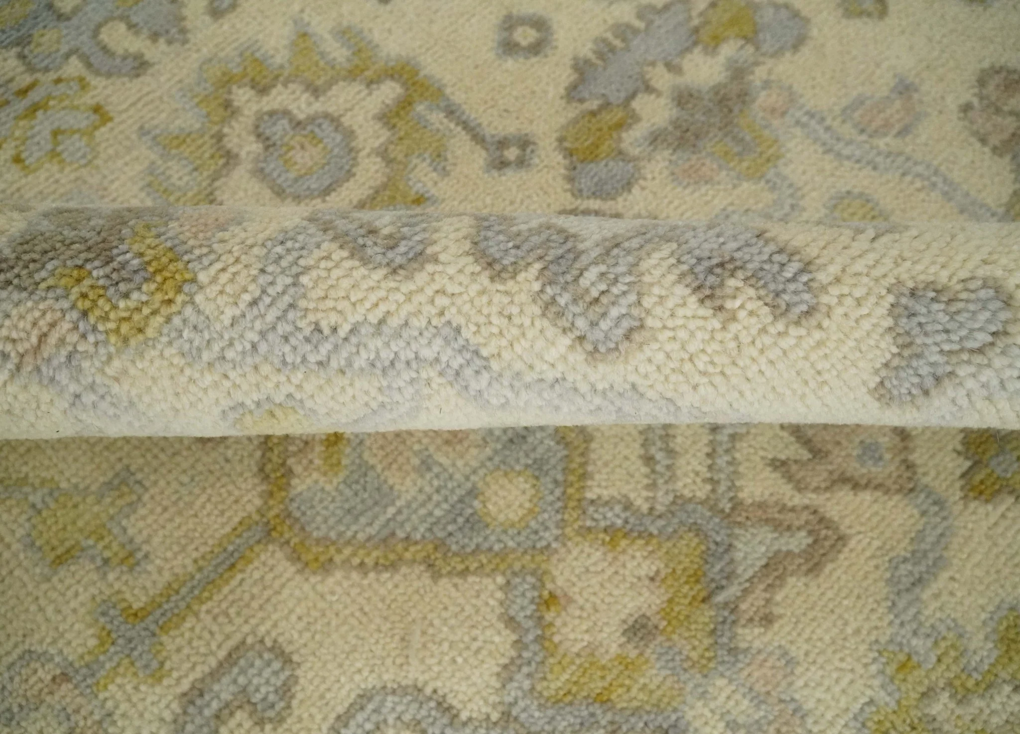 Earthy Neutral Traditional Beige and Silver Antique Style Hand knotted Wool Area Rug, Kids, Living Room and Bedroom Rug - Image 6