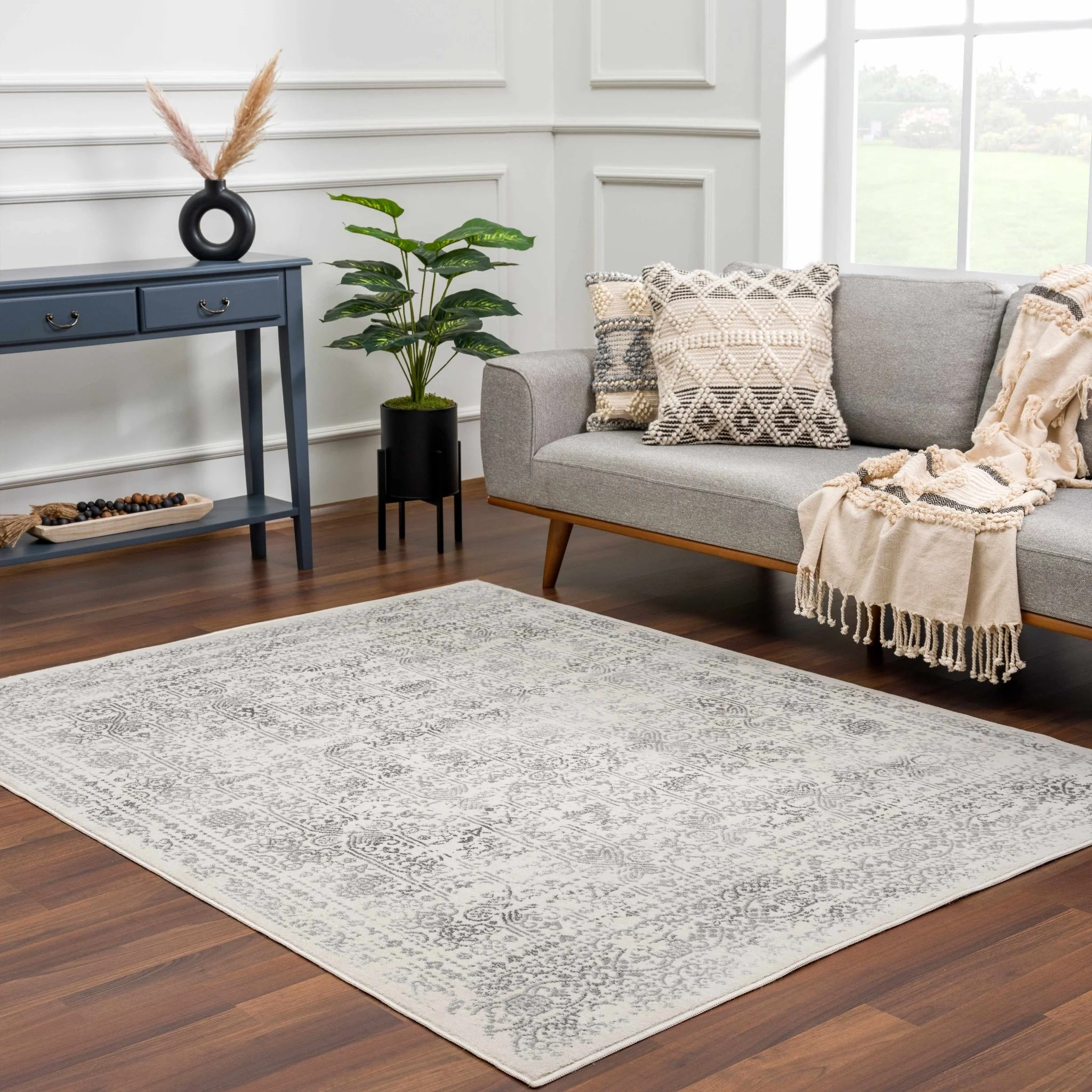 Traditional Beige ang Gray Medium Pile Multi Size Area Rug - Image 18