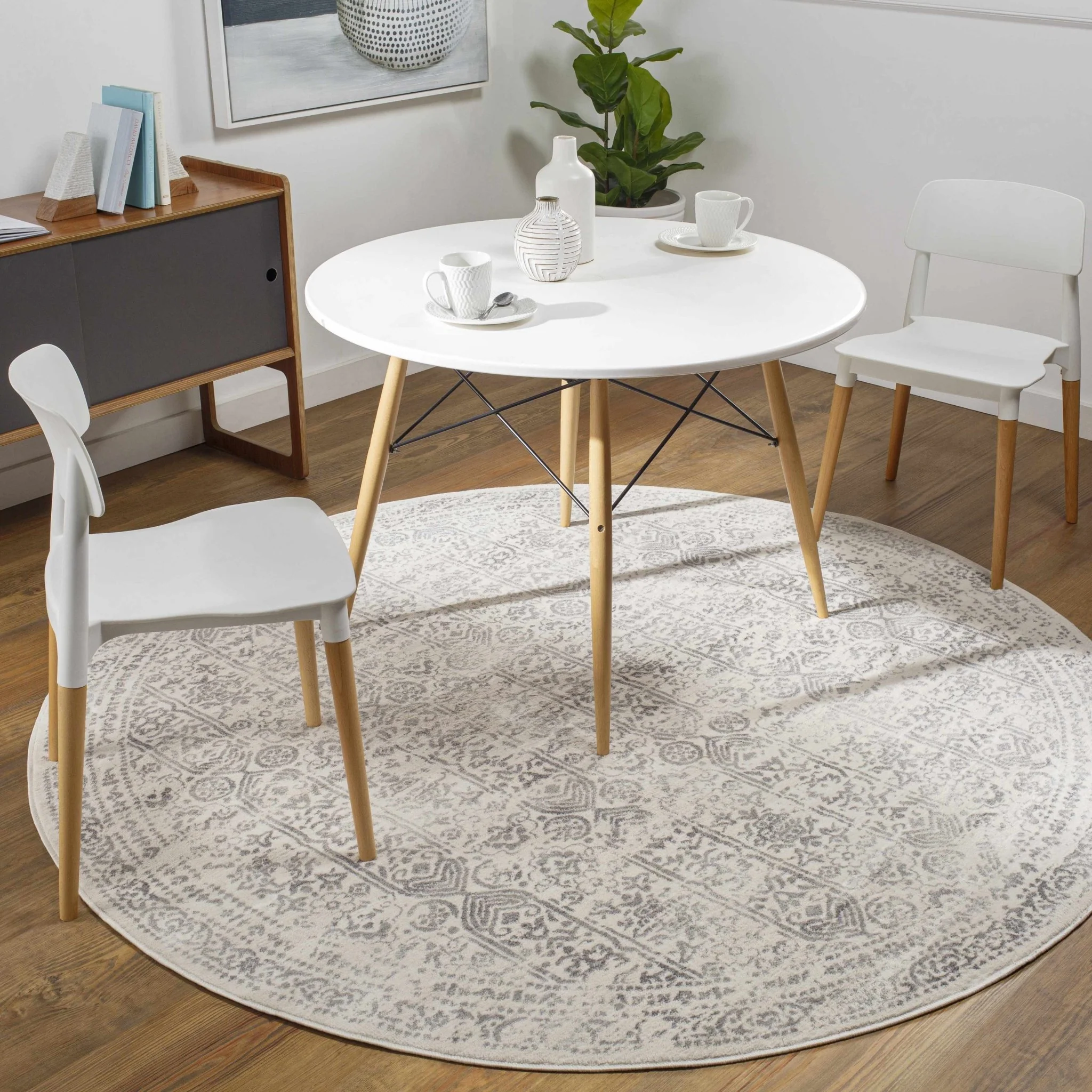 Traditional Beige ang Gray Medium Pile Multi Size Area Rug - Image 5