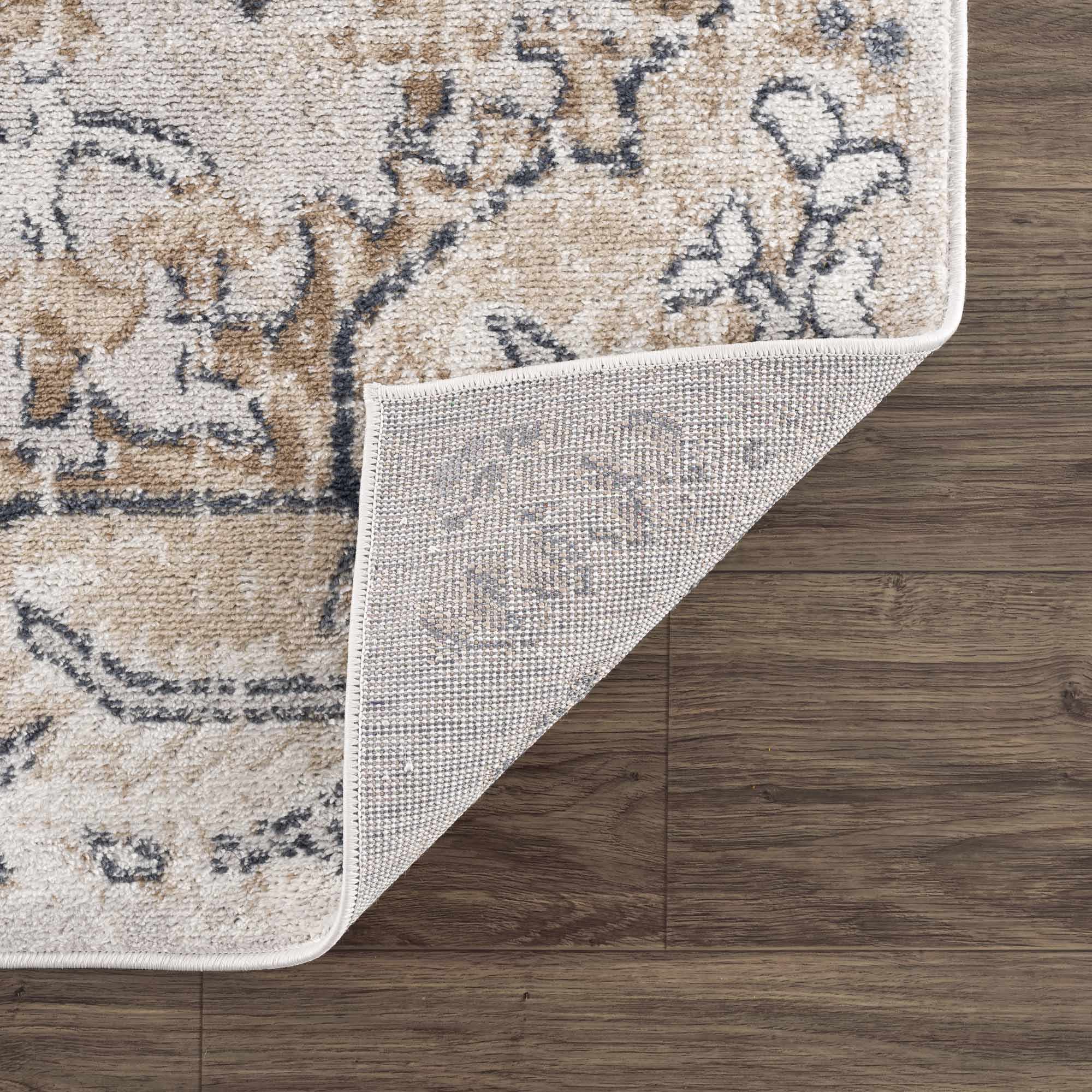 Traditional Beige, Camel and Charcoal Medium Pile Area Rug - Image 5